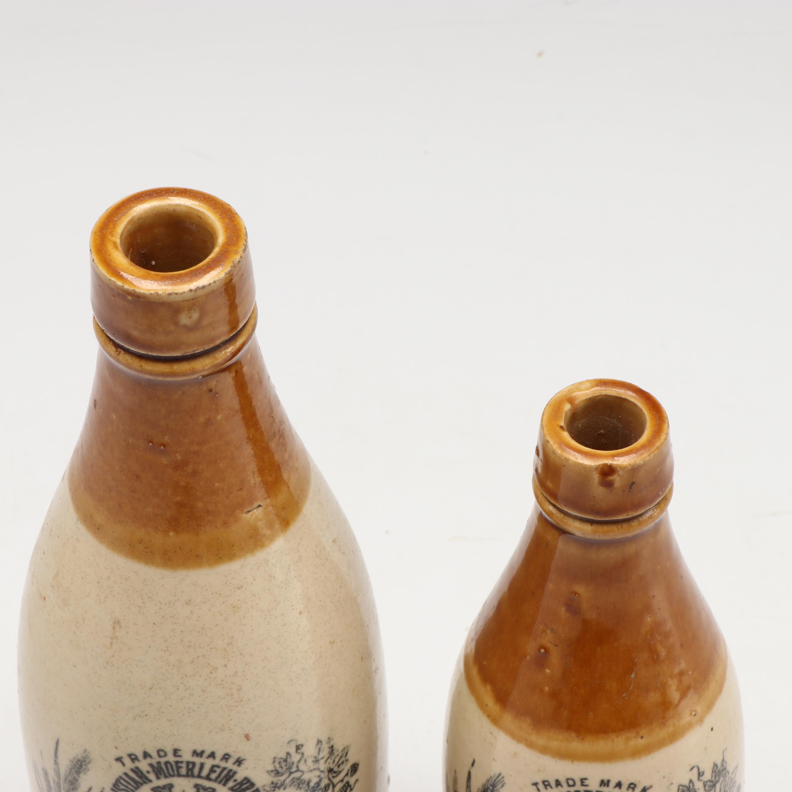 Christian Moerlein Stoneware Beer Bottles, Late 19th/Early 20th C.