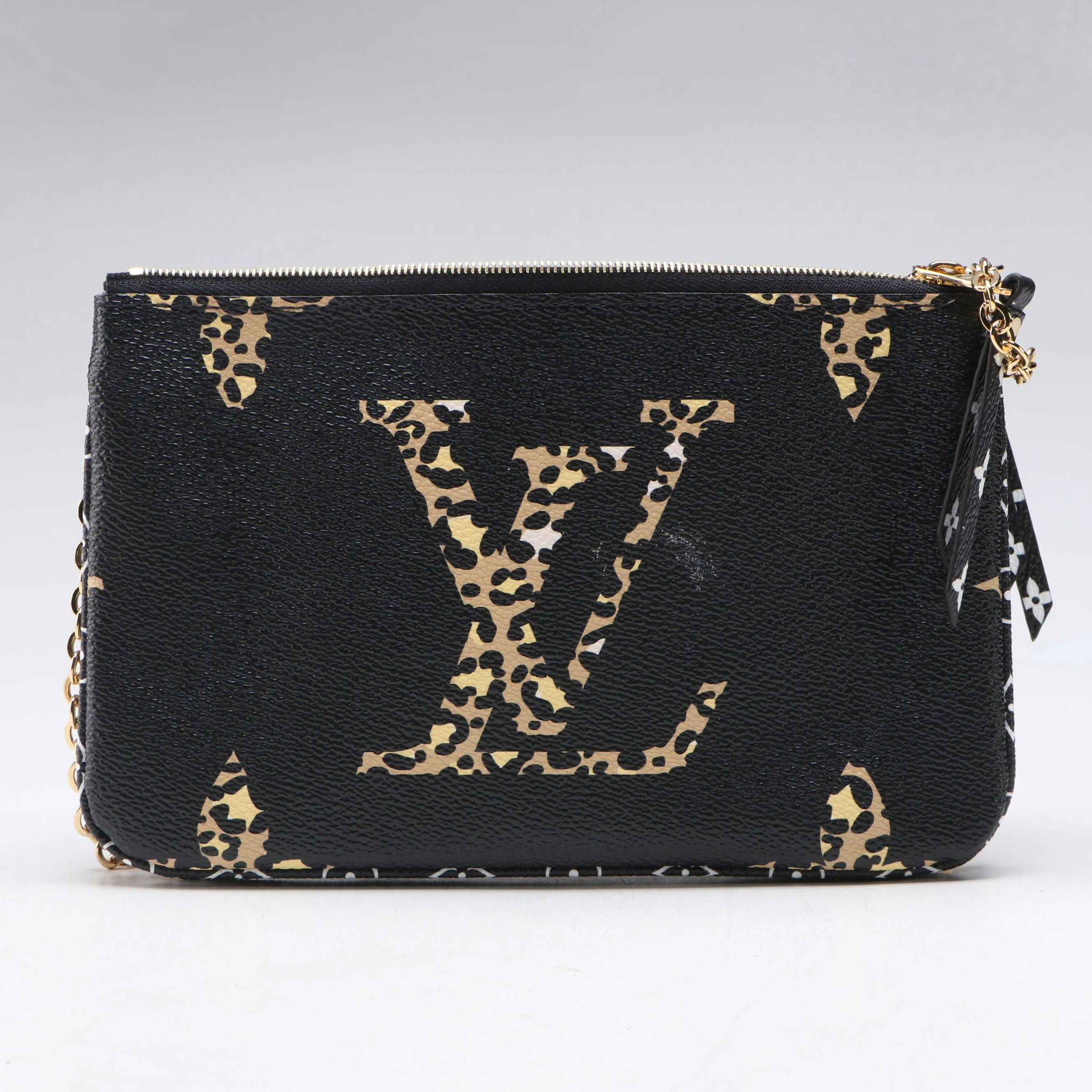 Louis Vuitton Giant Monogram Jungle Double Zip Pochette with Chain Strap