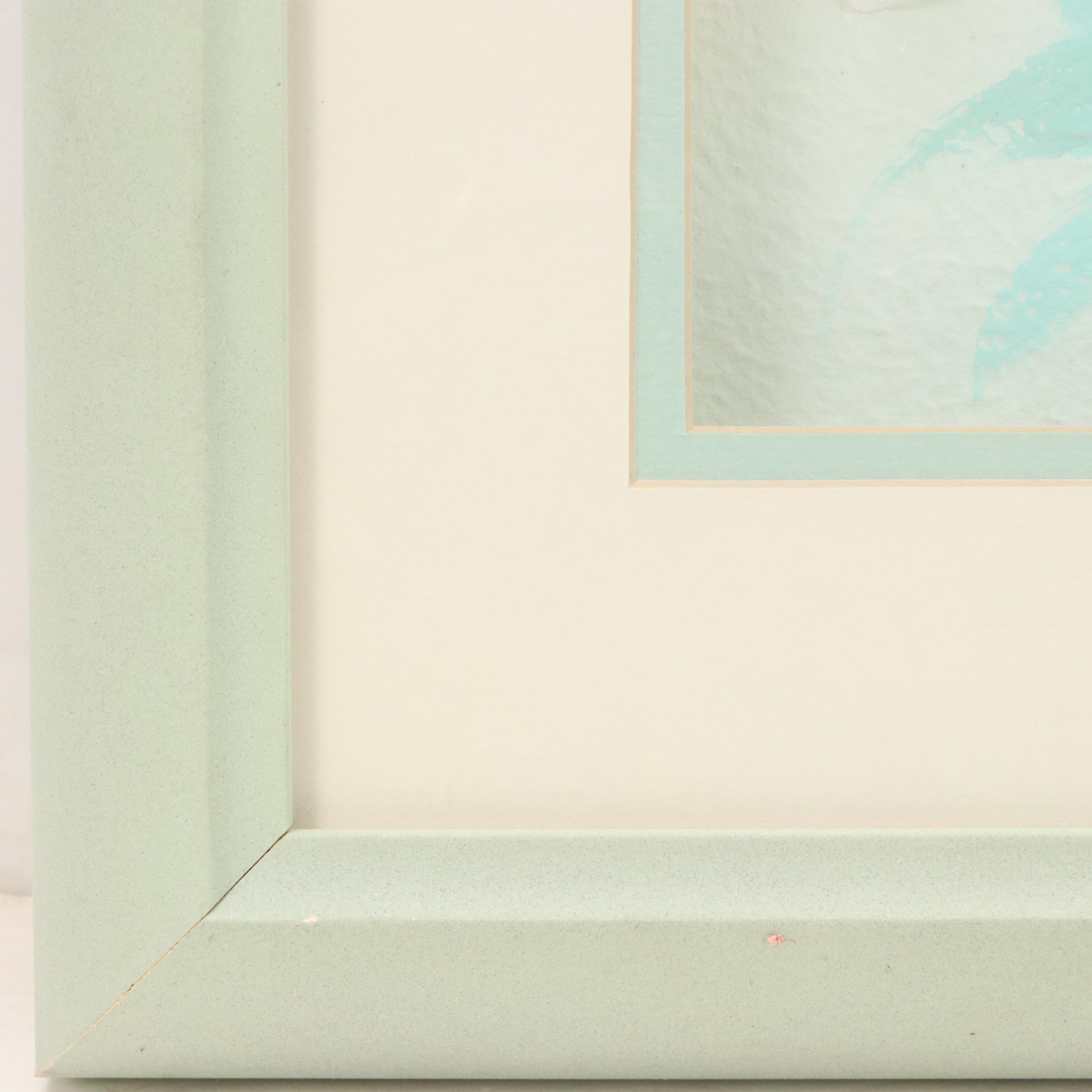 Dimensional Foam Watercolor Floral Art, Late 20th Century