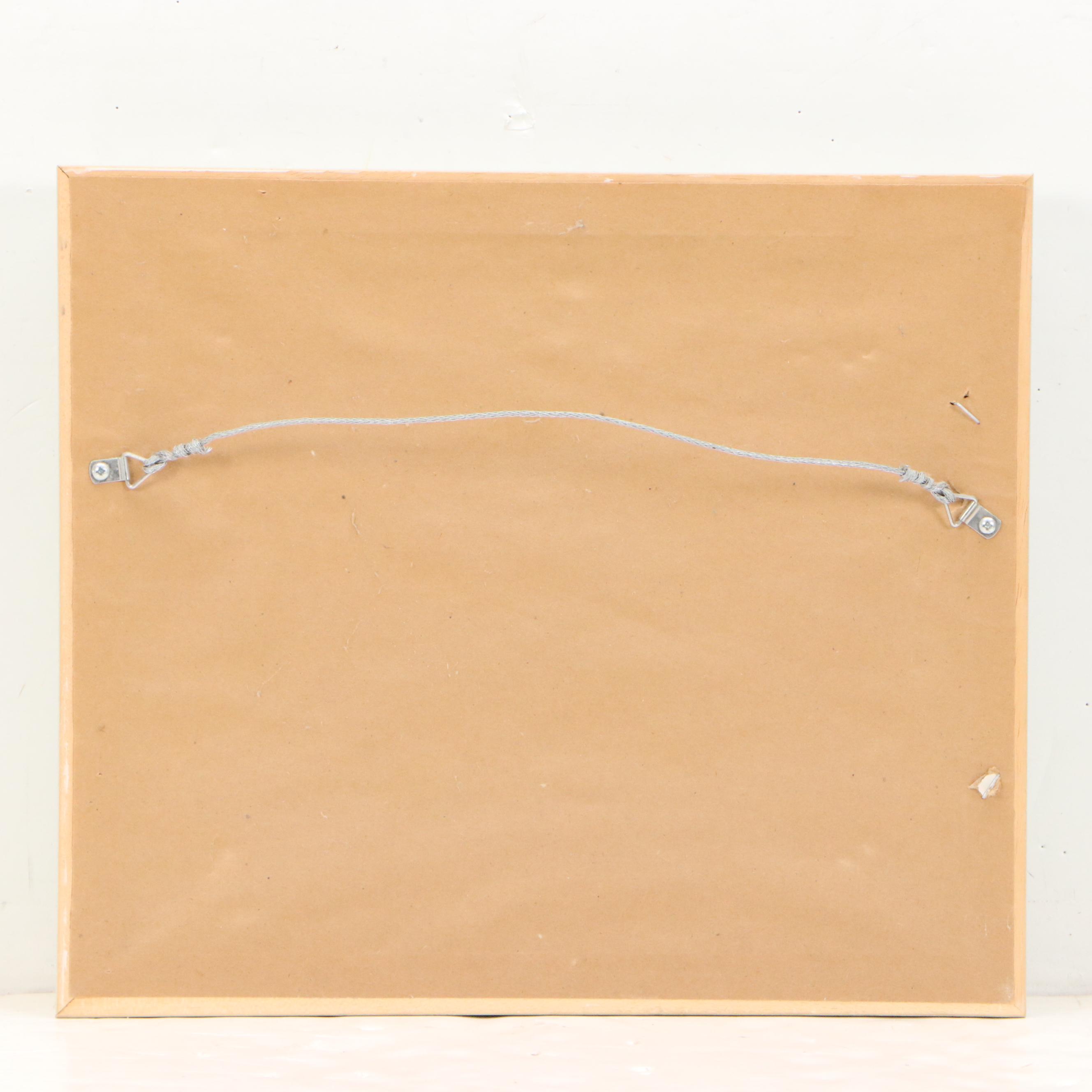 Dimensional Foam Watercolor Floral Art, Late 20th Century