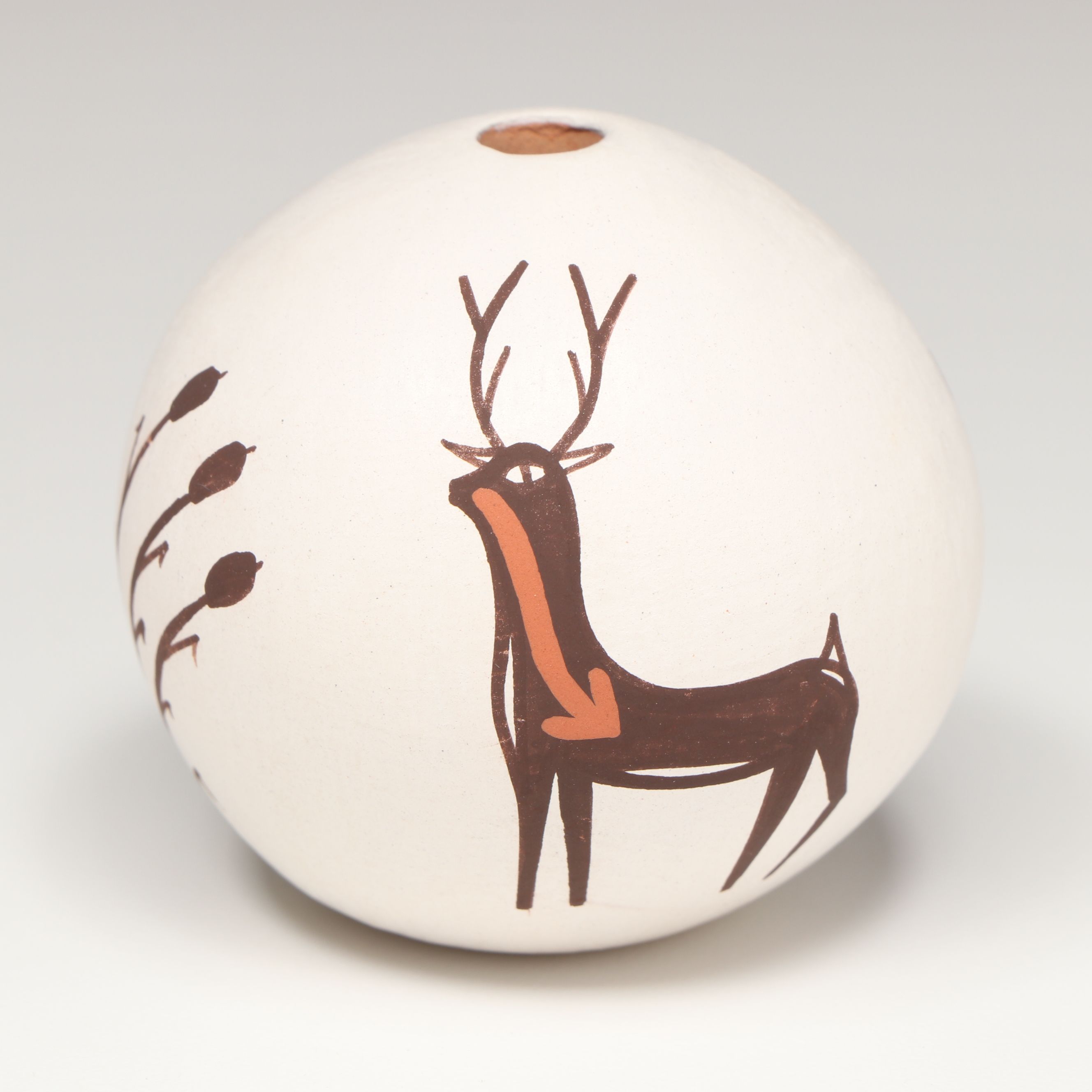 Agnes Peynetsa Zuni Heartline Deer Pueblo Pottery Seed Pot