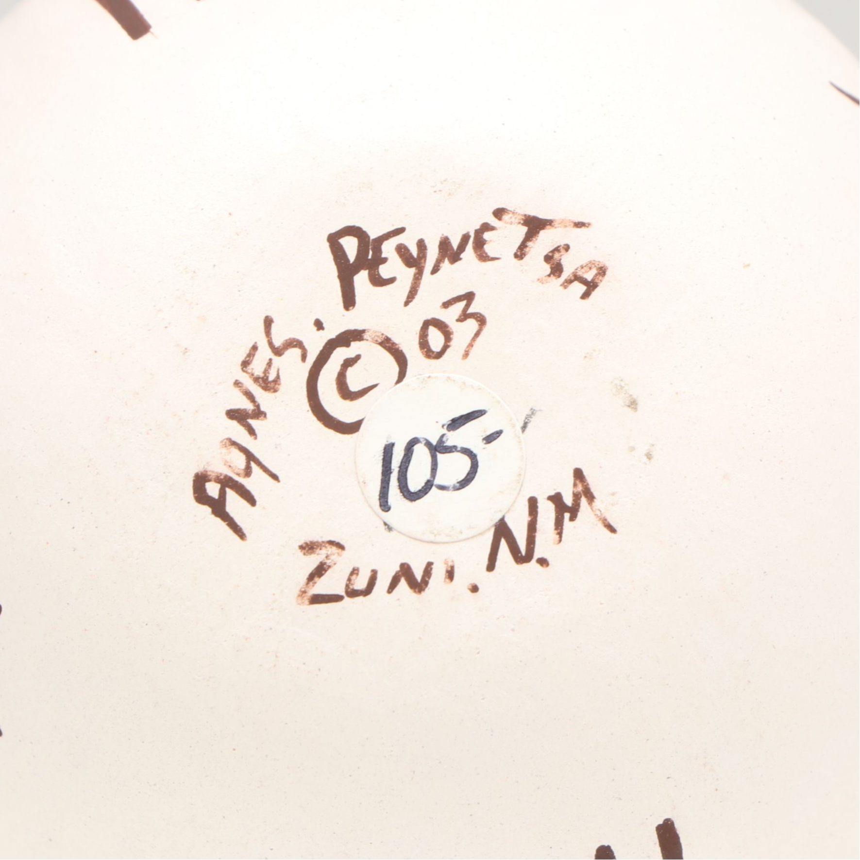 Agnes Peynetsa Zuni Heartline Deer Pueblo Pottery Seed Pot