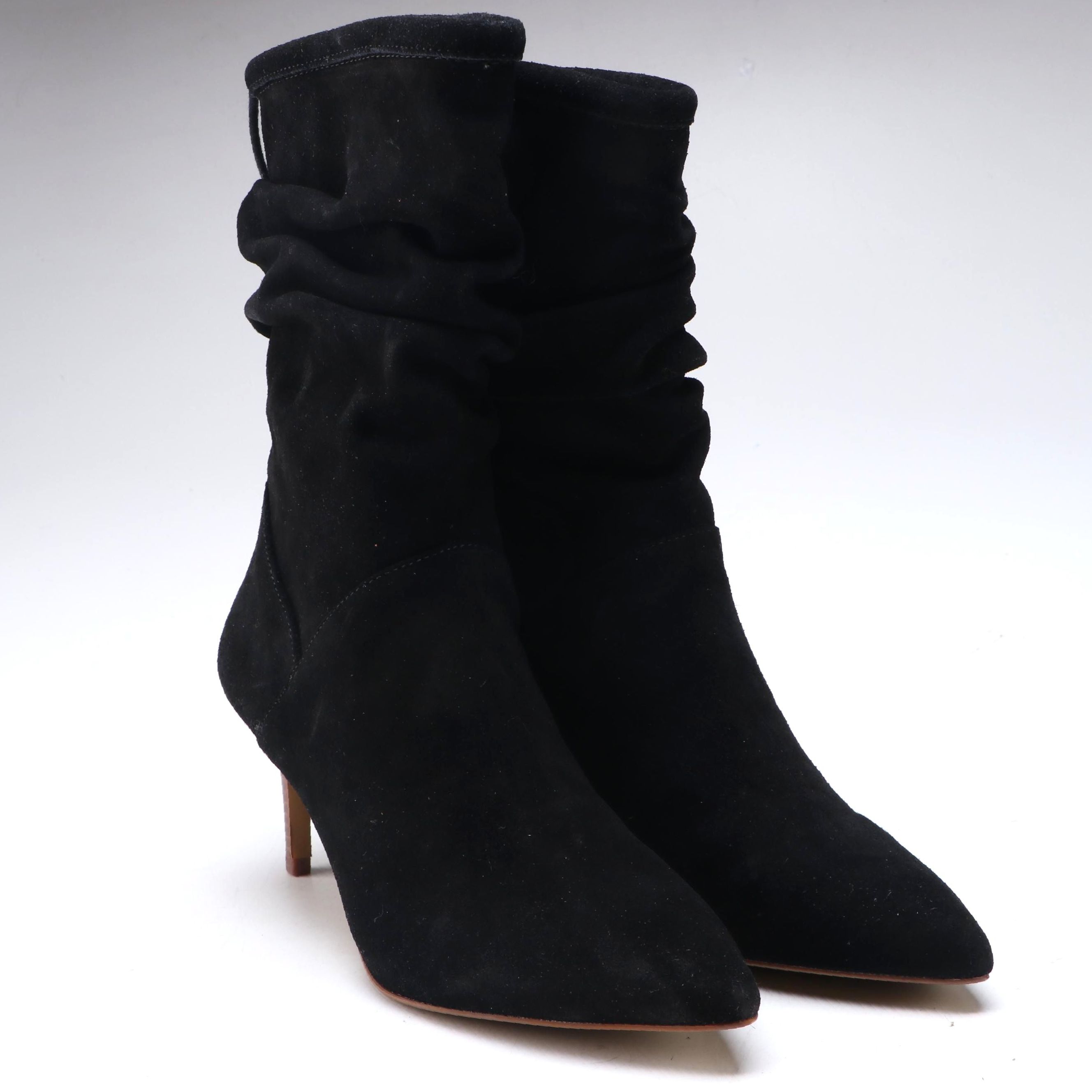 Kensie Black Suede Drawstring Slouchy Natthan Boots