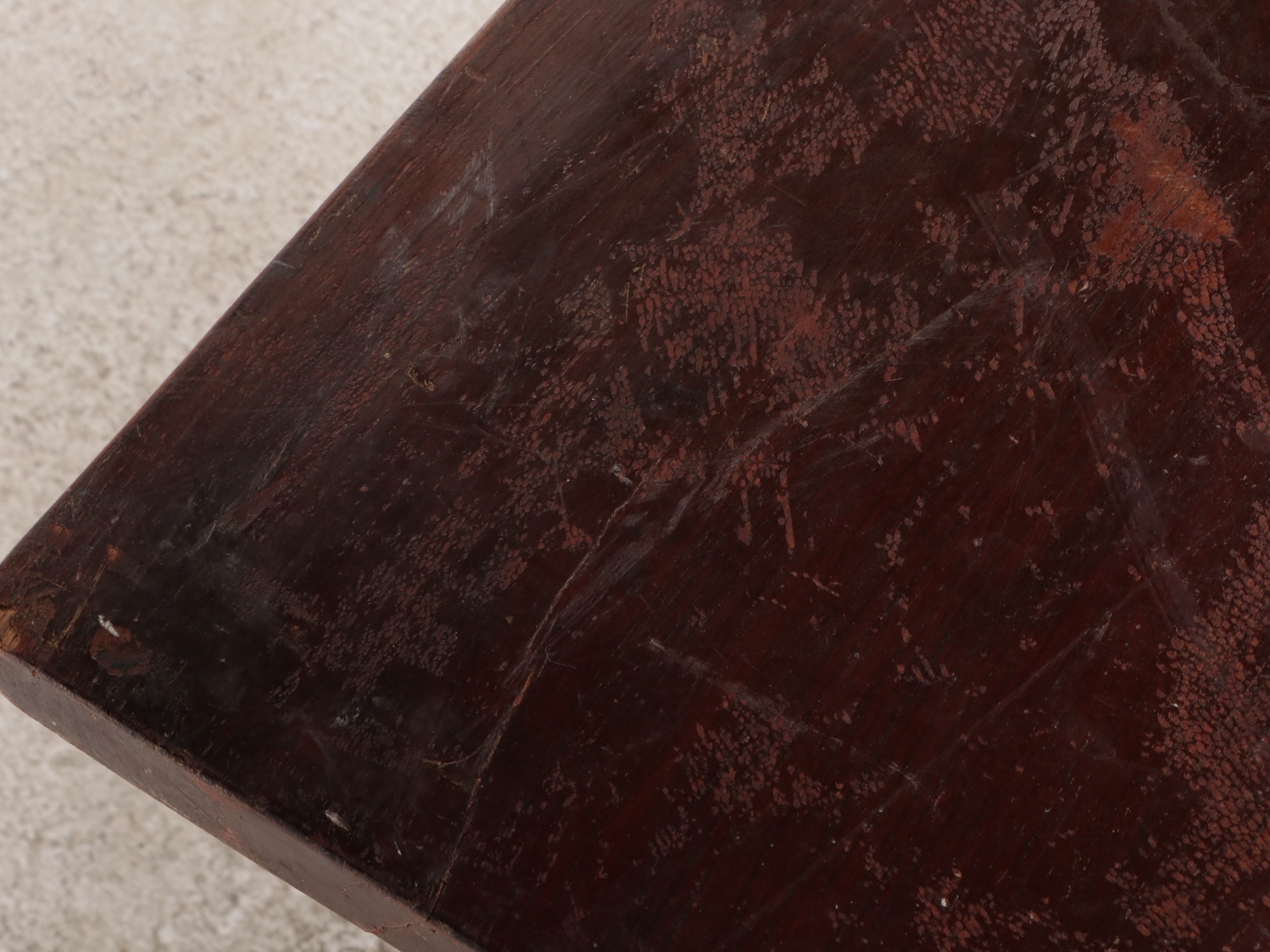 Walnut Finish Wooden Pedestal Dining Table