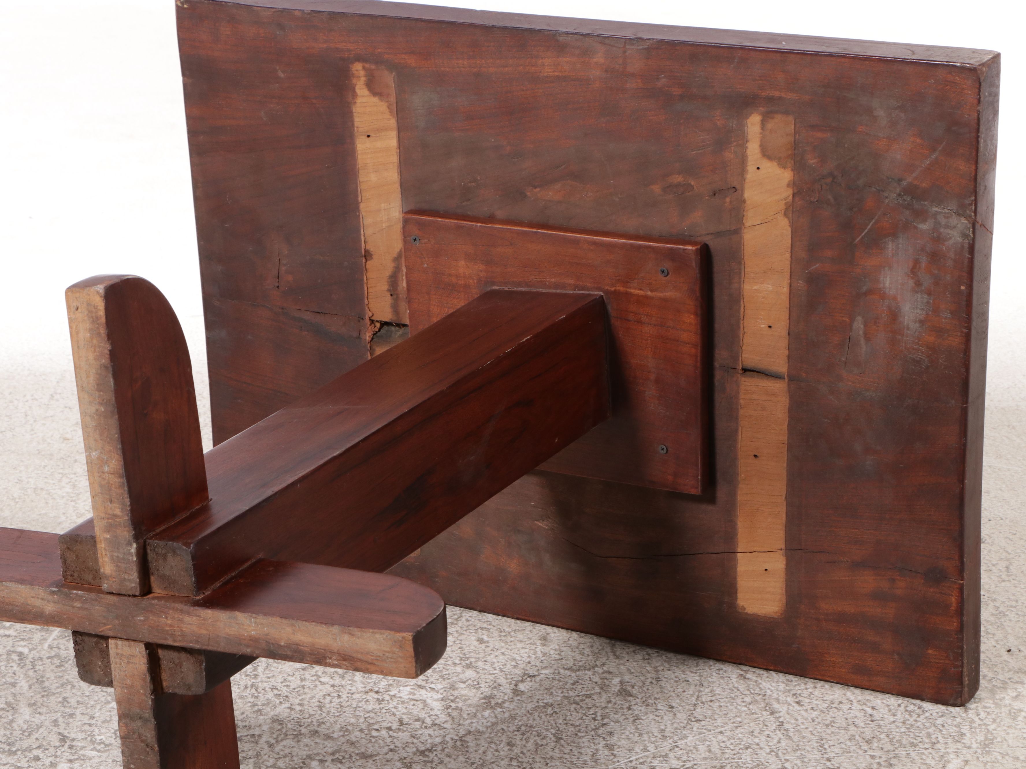 Walnut Finish Wooden Pedestal Dining Table