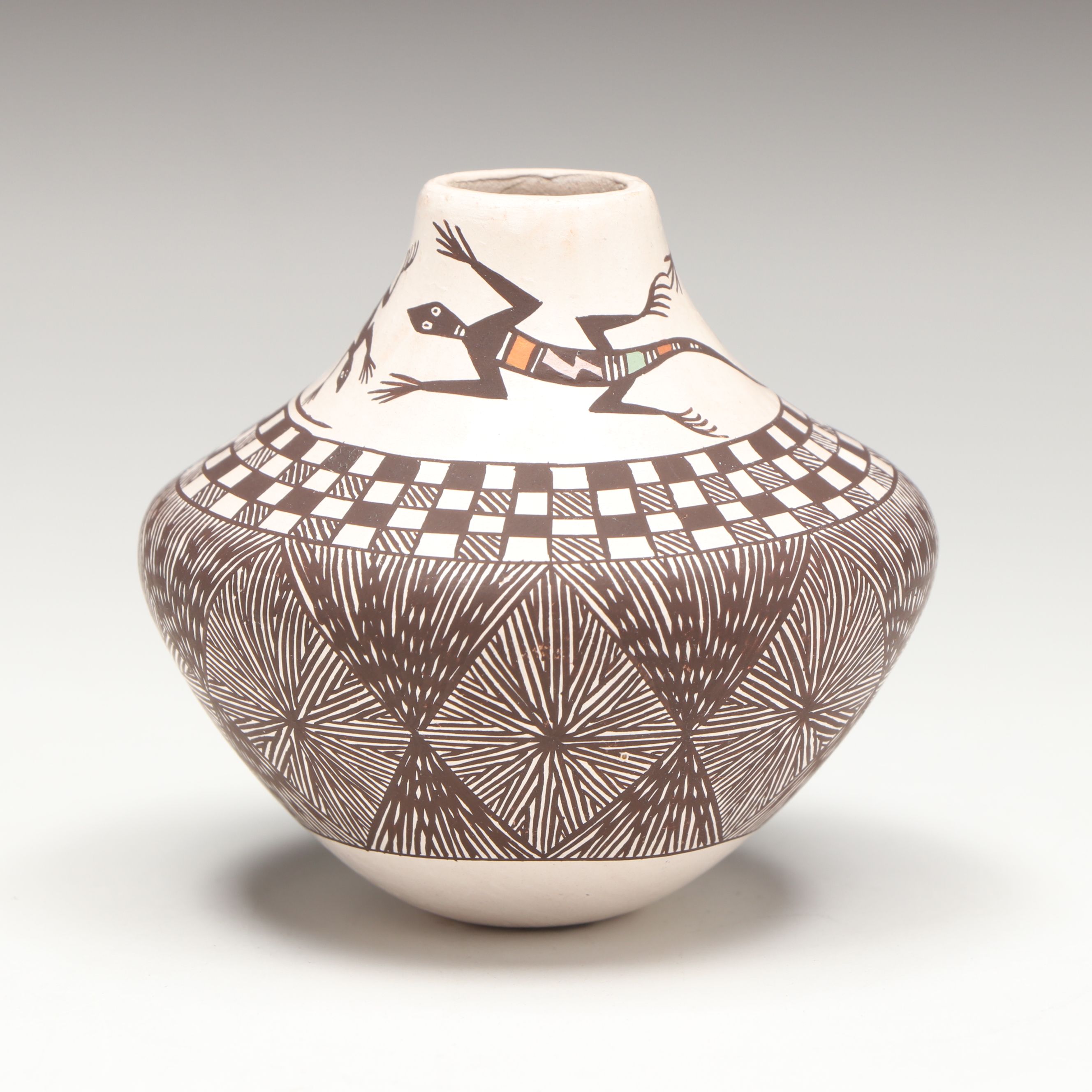 Rebecca Lucario Acoma Miniature Lizard Pueblo Pottery Olla