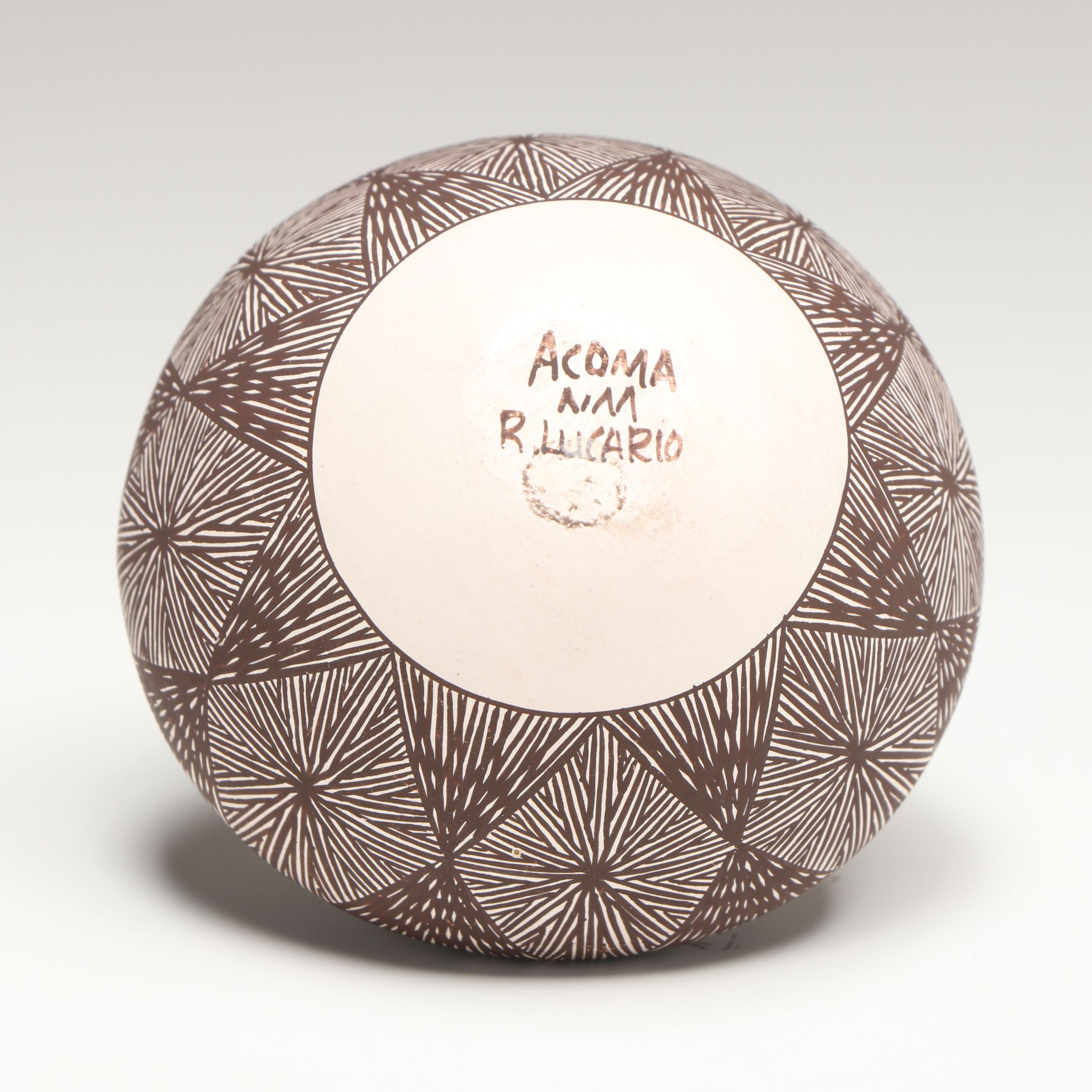 Rebecca Lucario Acoma Miniature Lizard Pueblo Pottery Olla