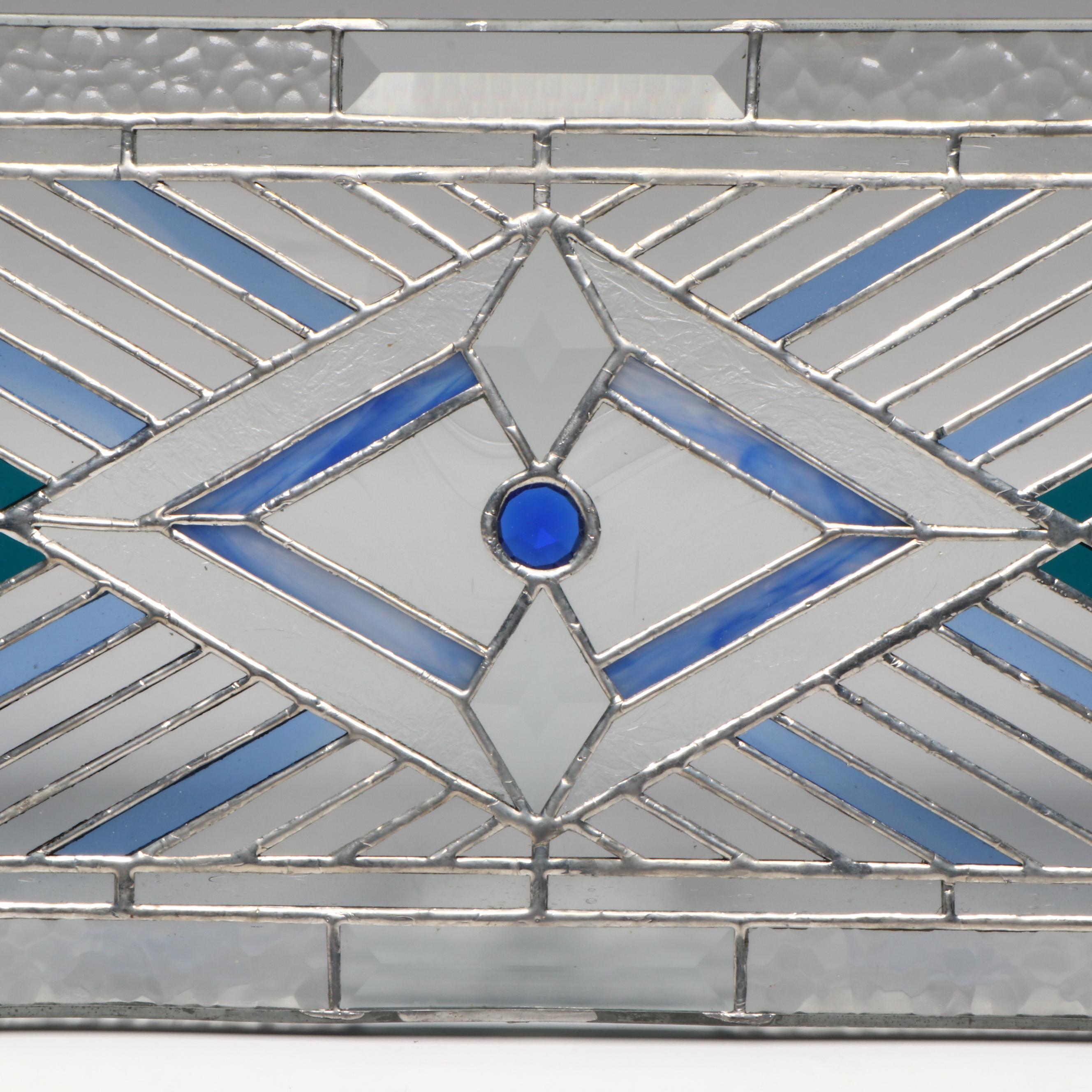 Prairie Style Geometric Stained Glass Panel