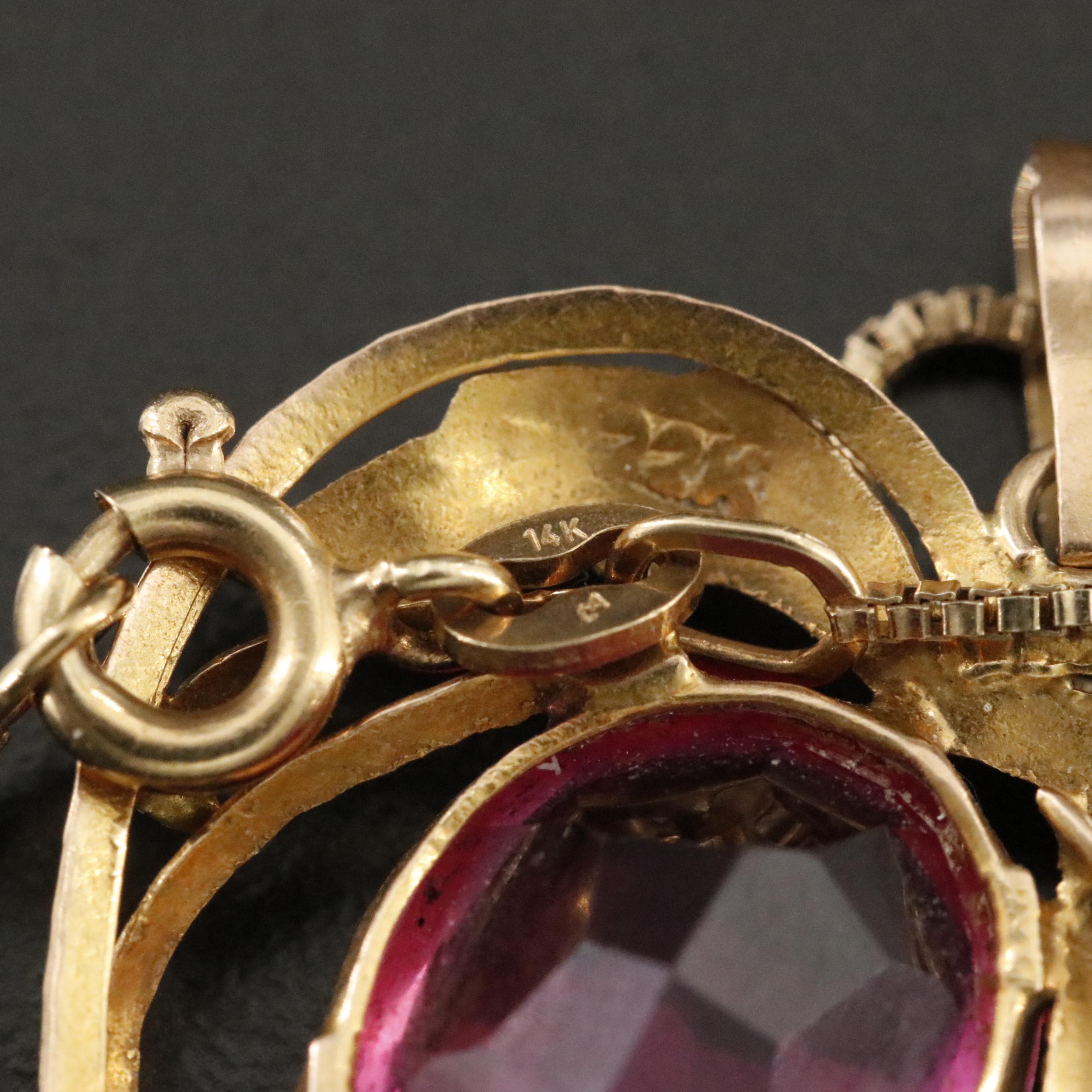 14K Pink Sapphire Heart Pendant Necklace