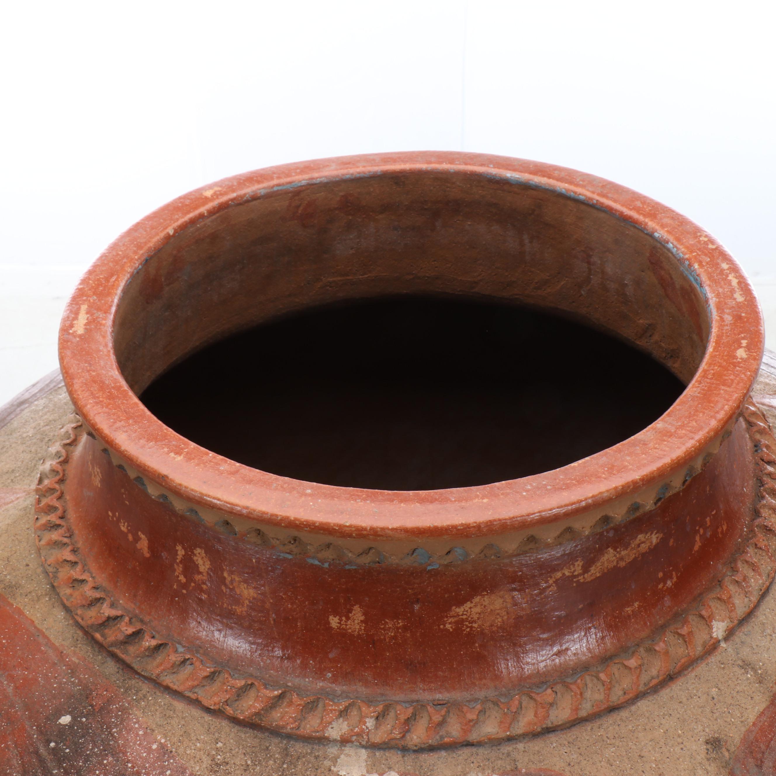 Sgraffito Decorated Earthenware Vase, 20th Century