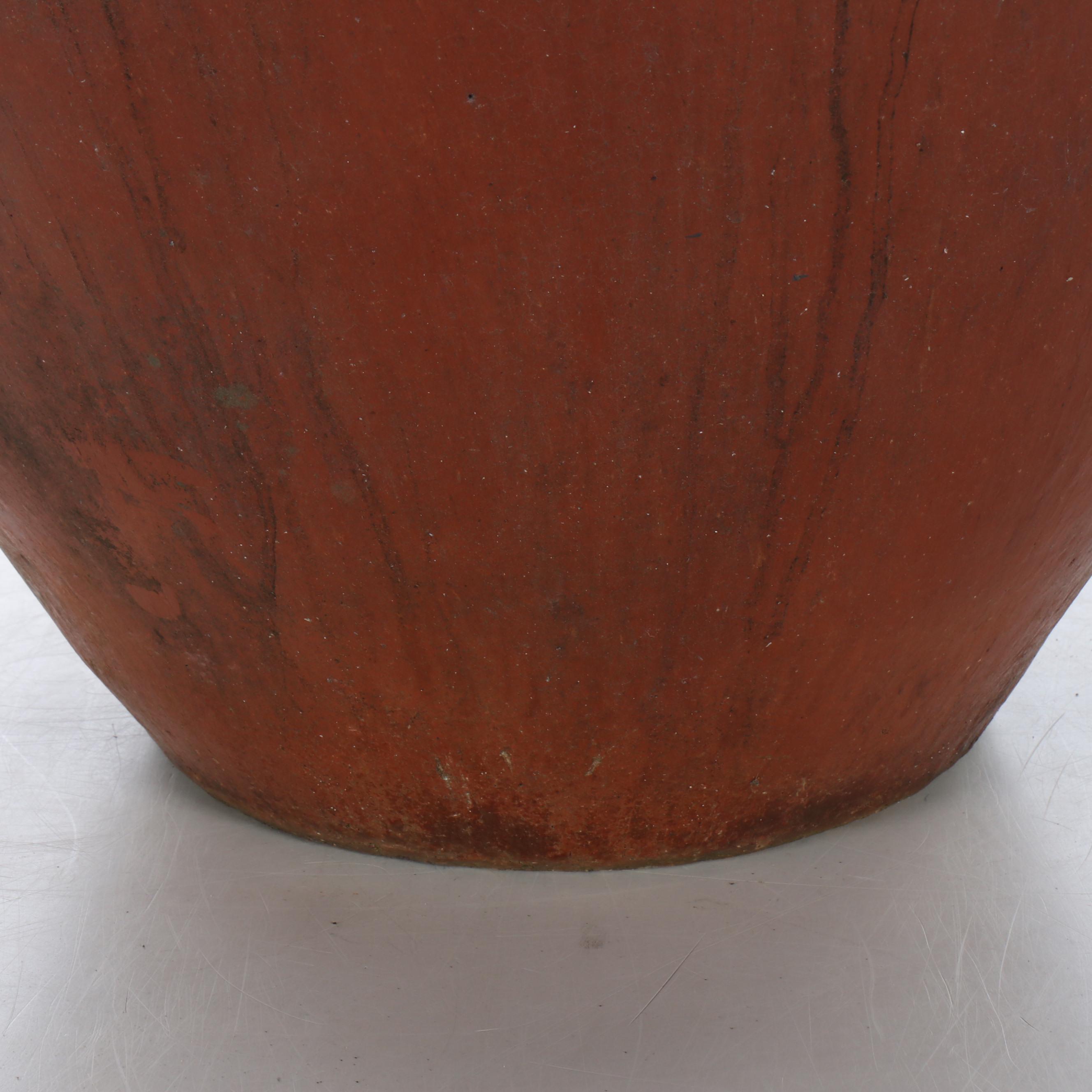 Sgraffito Decorated Earthenware Vase, 20th Century