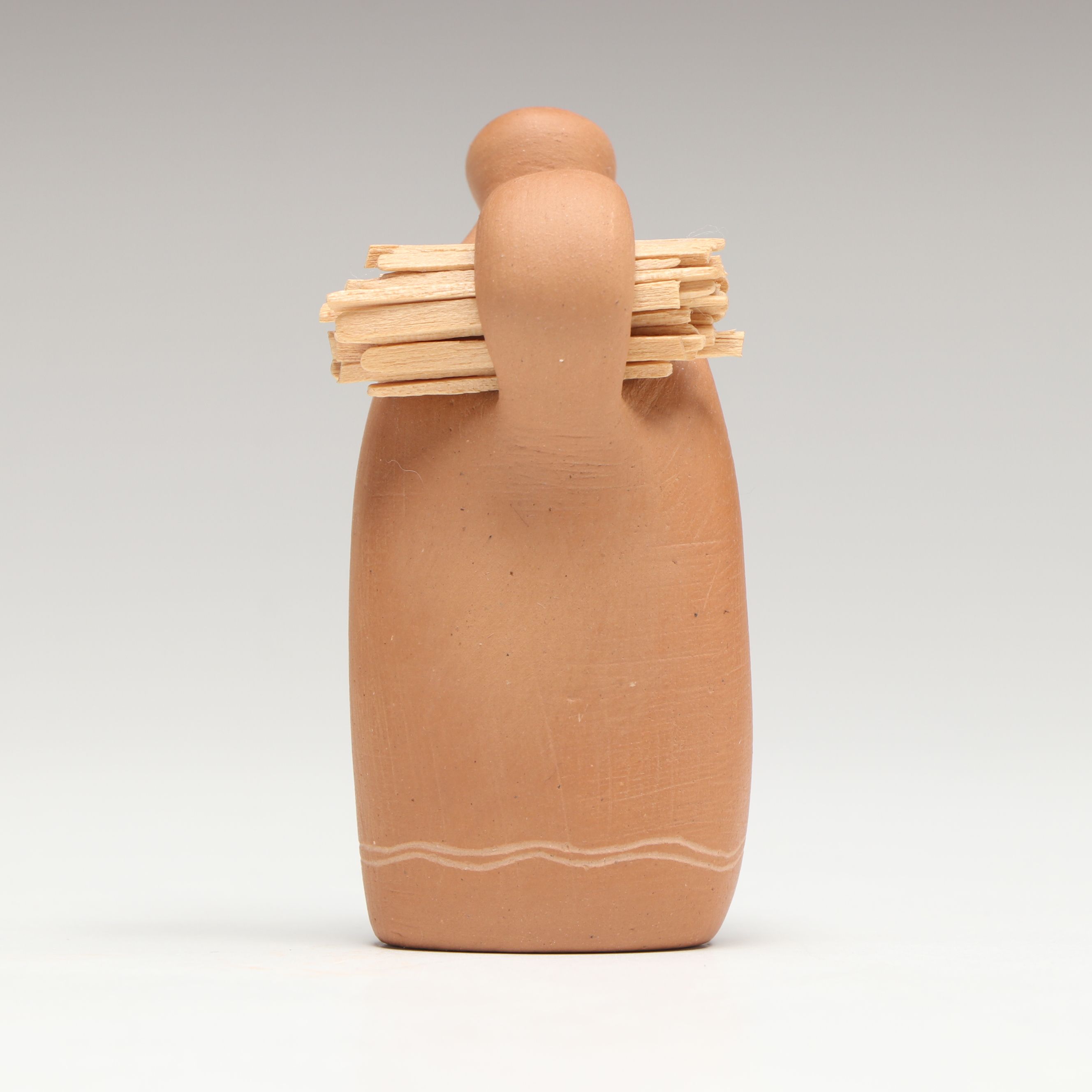 Nora Naranjo Morse Pueblo Maiden Carrying Burden Pueblo Pottery Figure