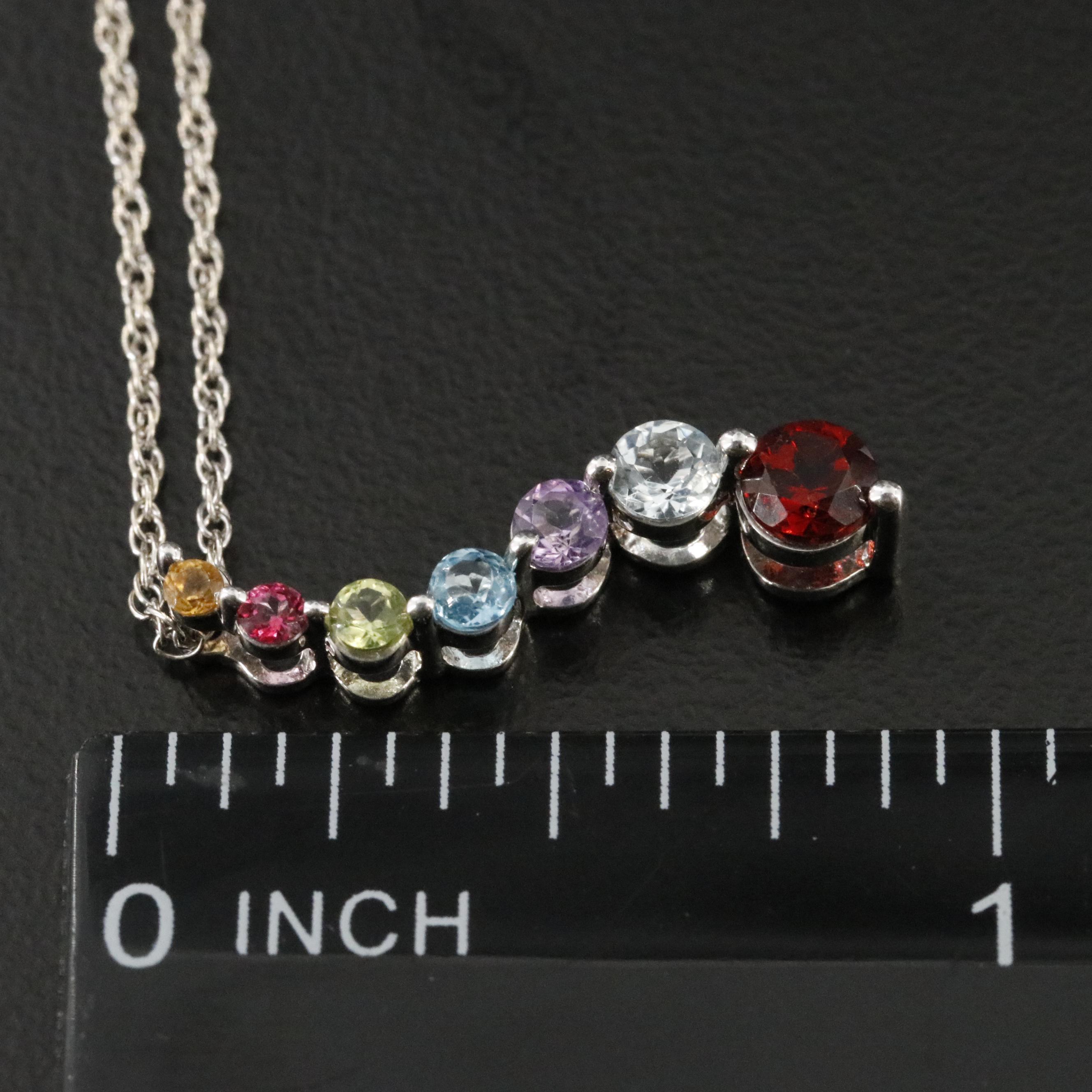 10K Gemstone Pendant on 14K Chain Necklace