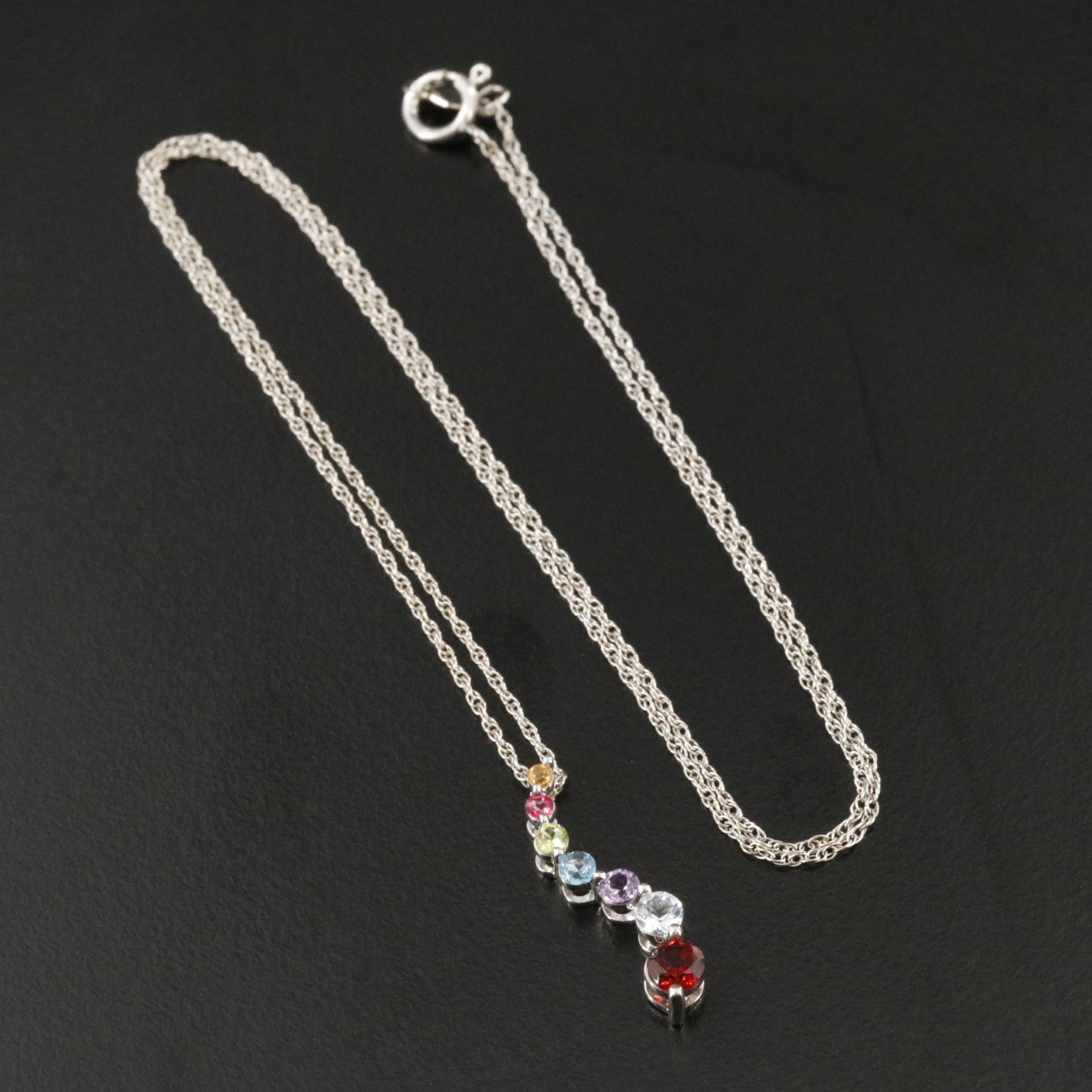 10K Gemstone Pendant on 14K Chain Necklace