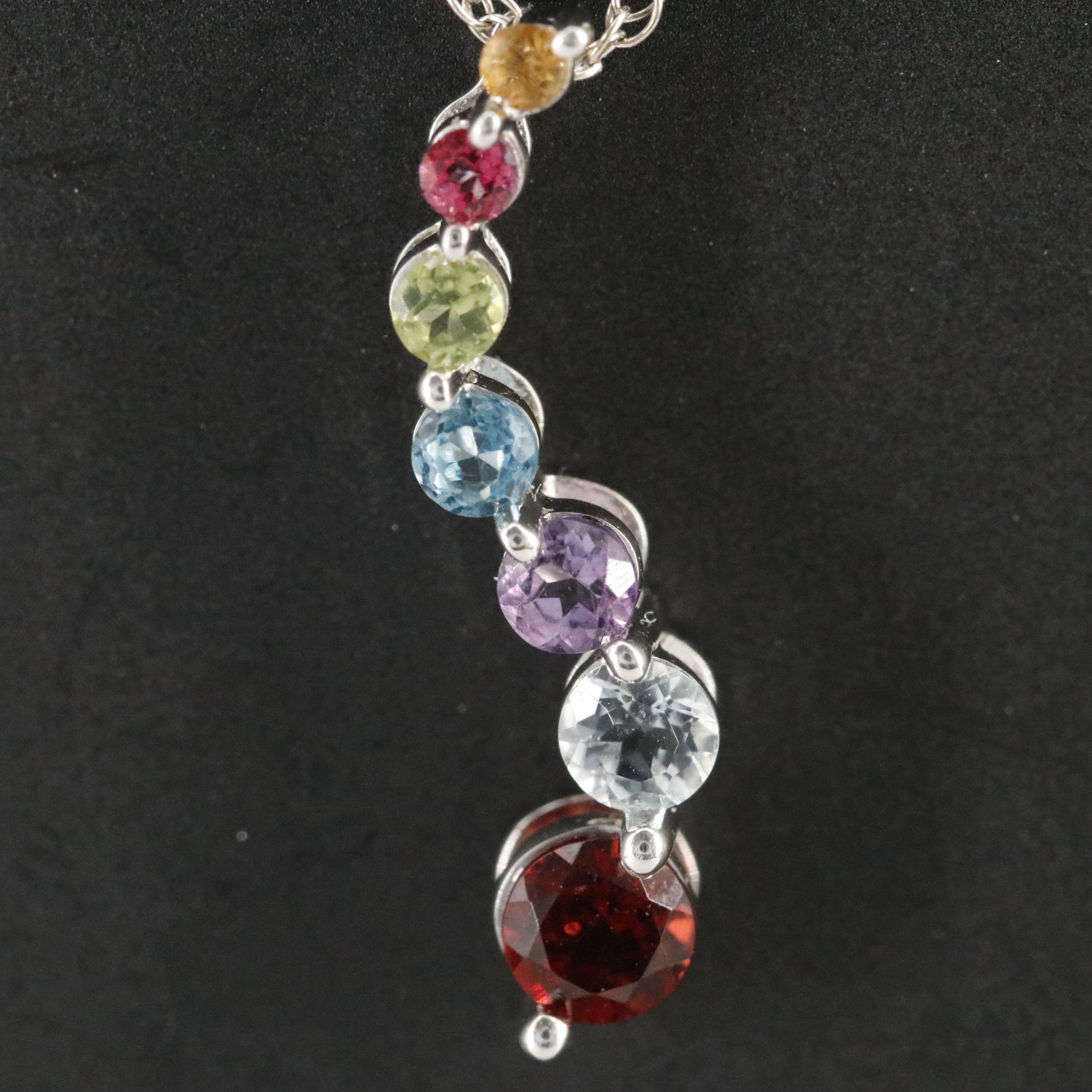 10K Gemstone Pendant on 14K Chain Necklace