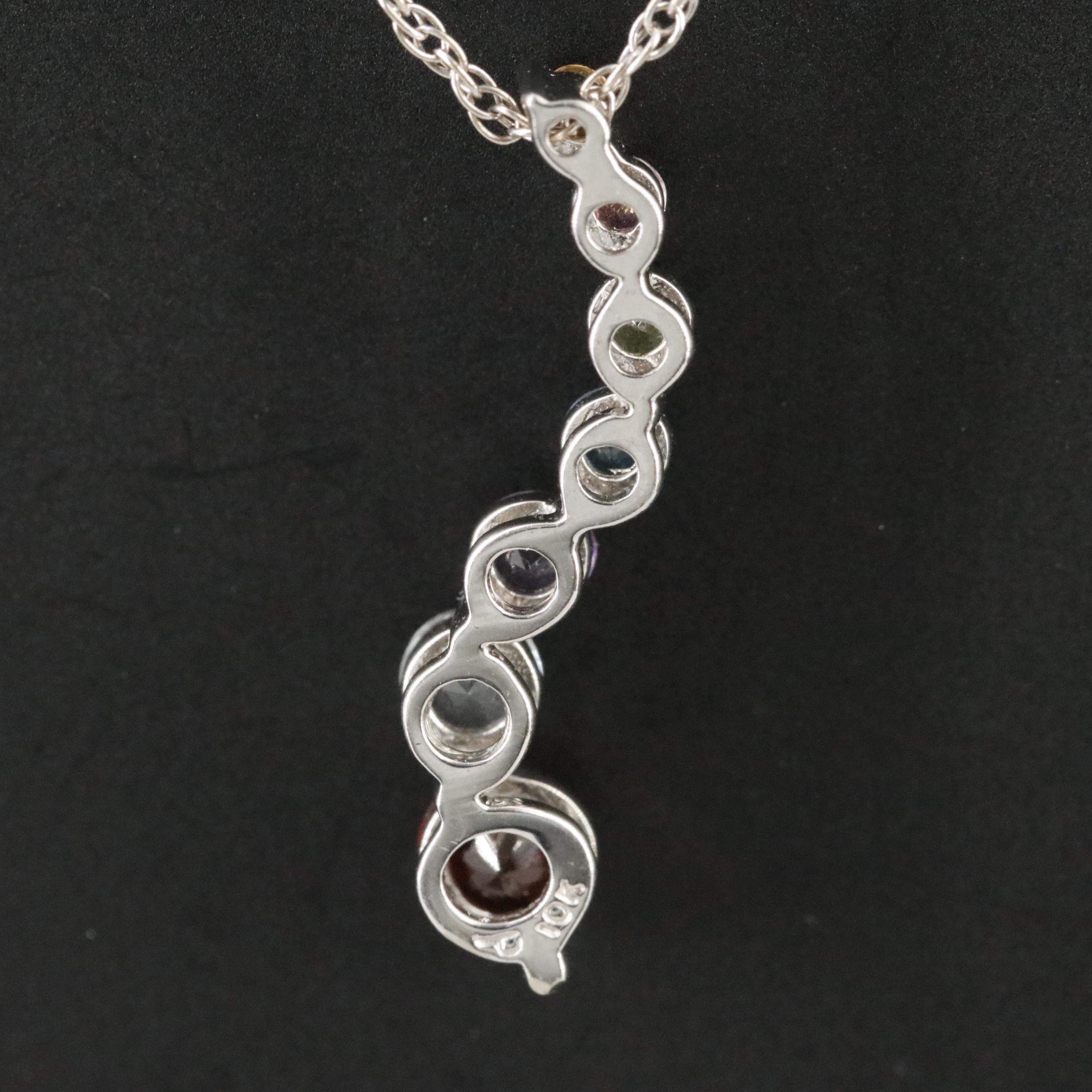 10K Gemstone Pendant on 14K Chain Necklace