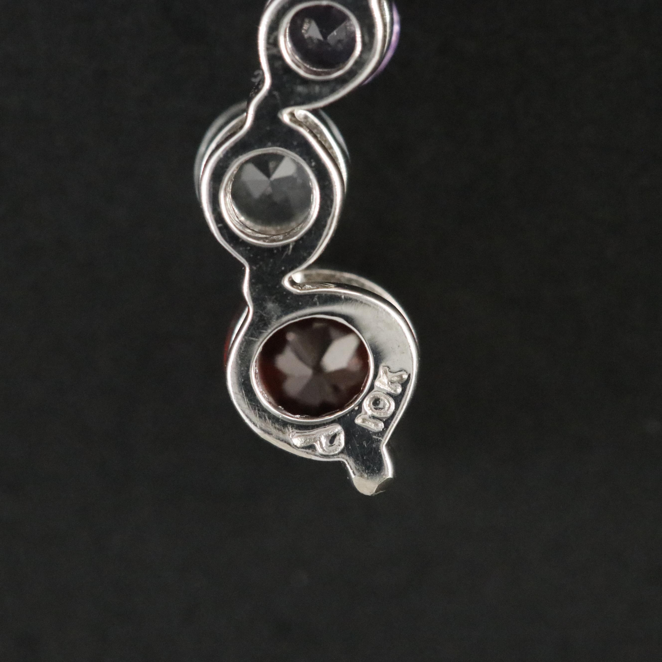 10K Gemstone Pendant on 14K Chain Necklace