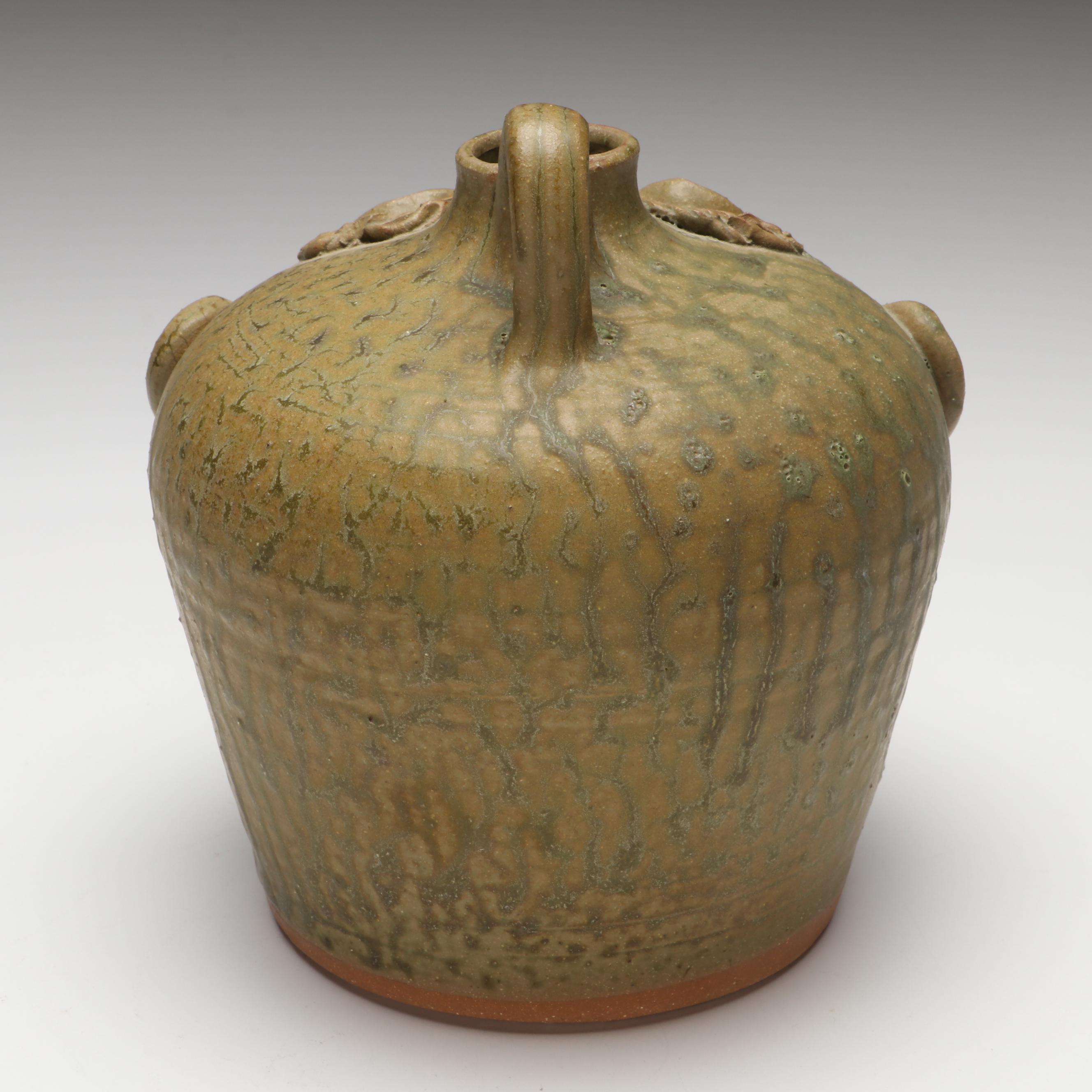 Ram Pottery Folk Art Stoneware Face Jug