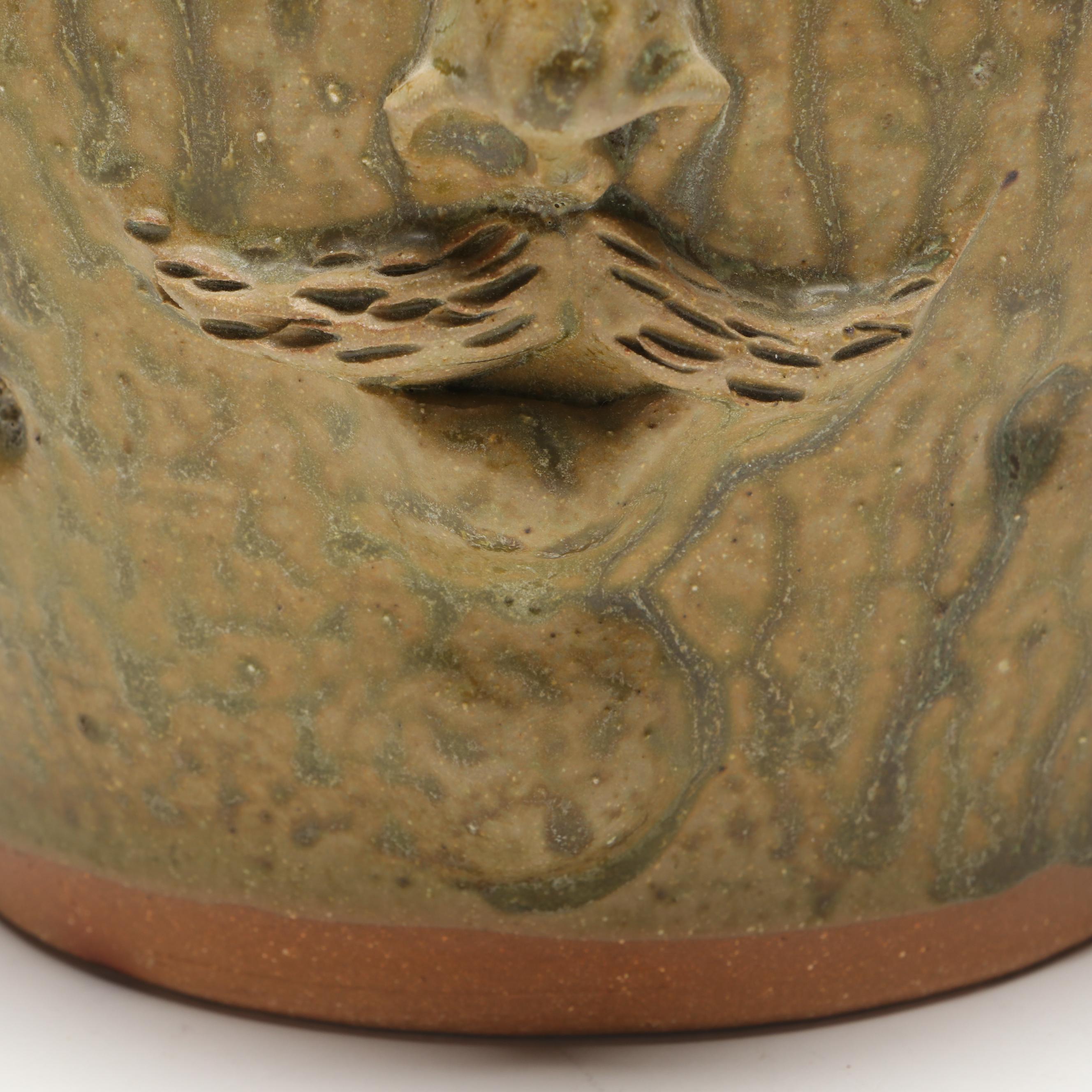 Ram Pottery Folk Art Stoneware Face Jug