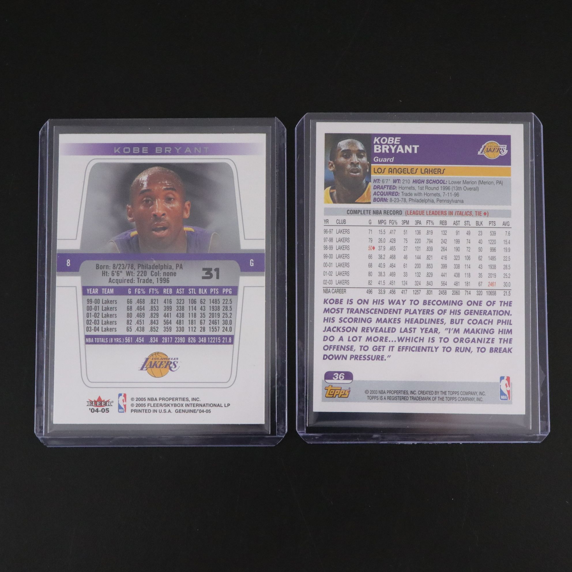 Kobe Bryant Card Collection Featuring 1997 Signed Card