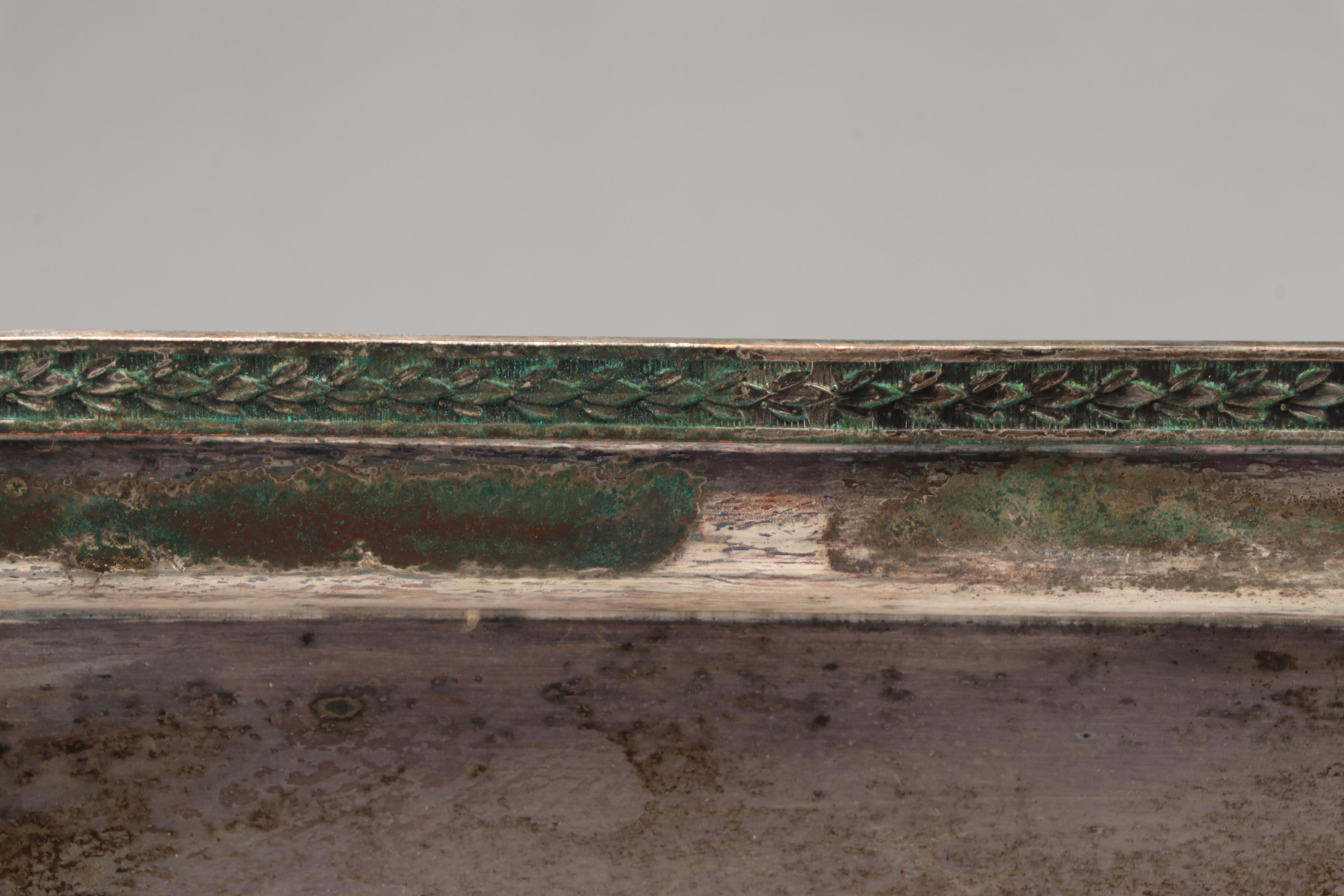 Aesthetic Movement Style Tray with Other Silver Plate Serving Pieces