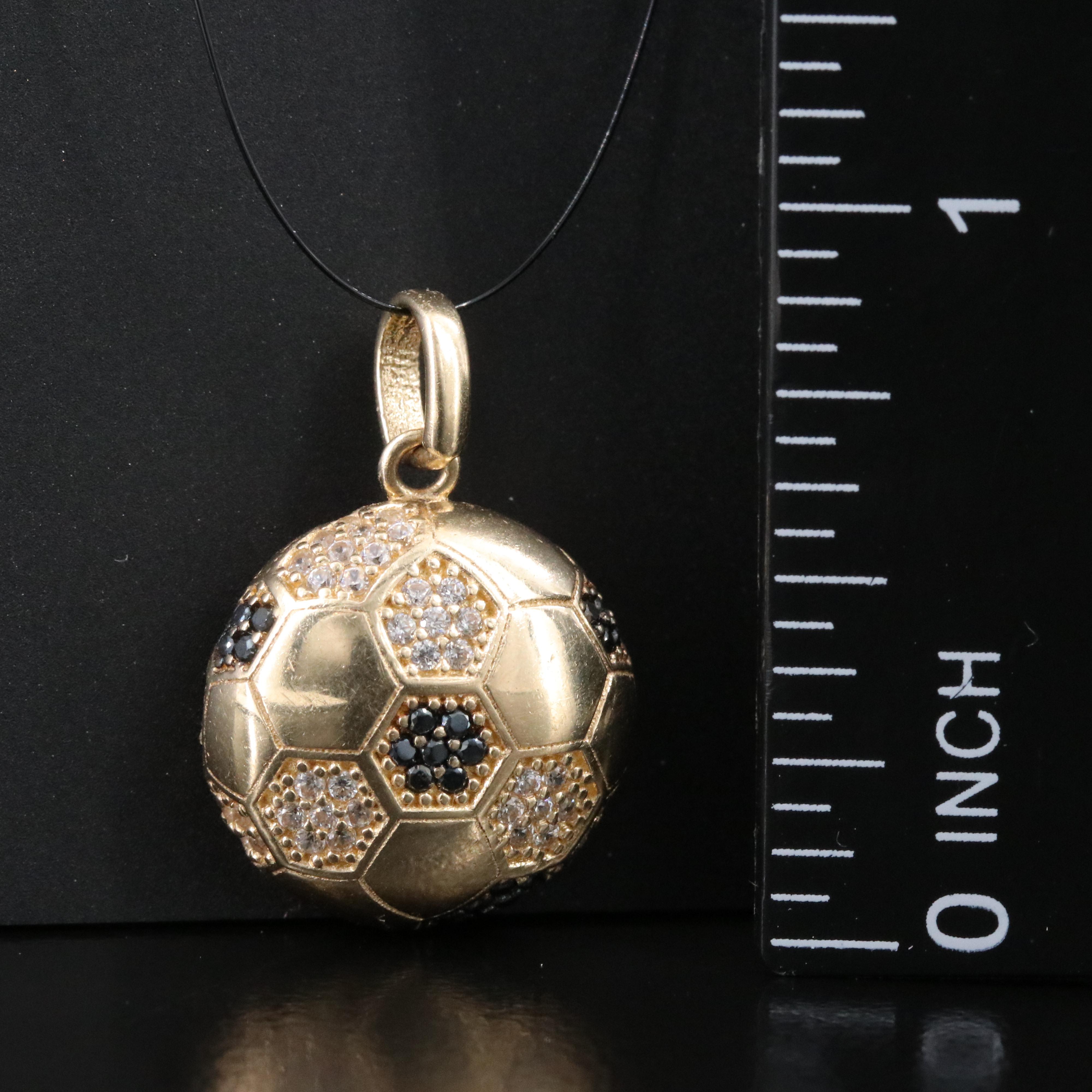 14K CZ Soccer Ball Pendant