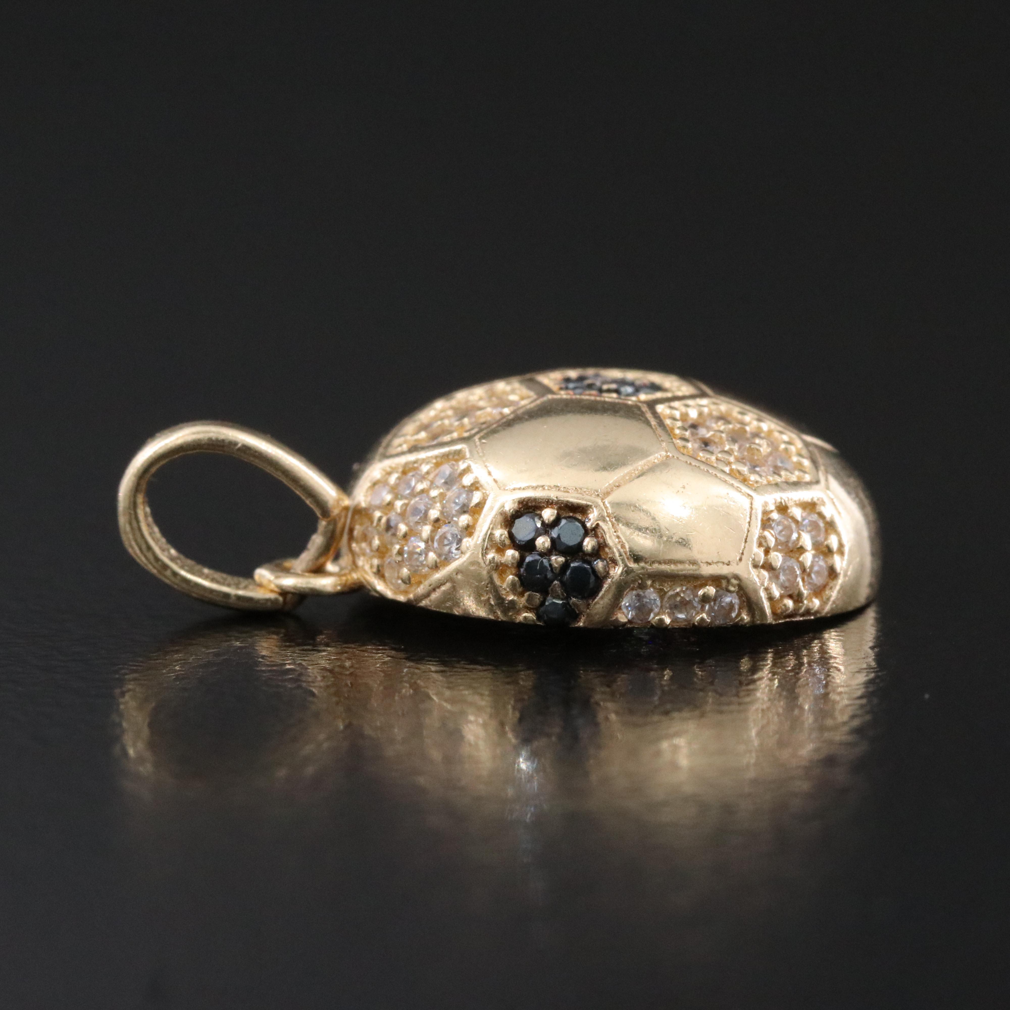 14K CZ Soccer Ball Pendant