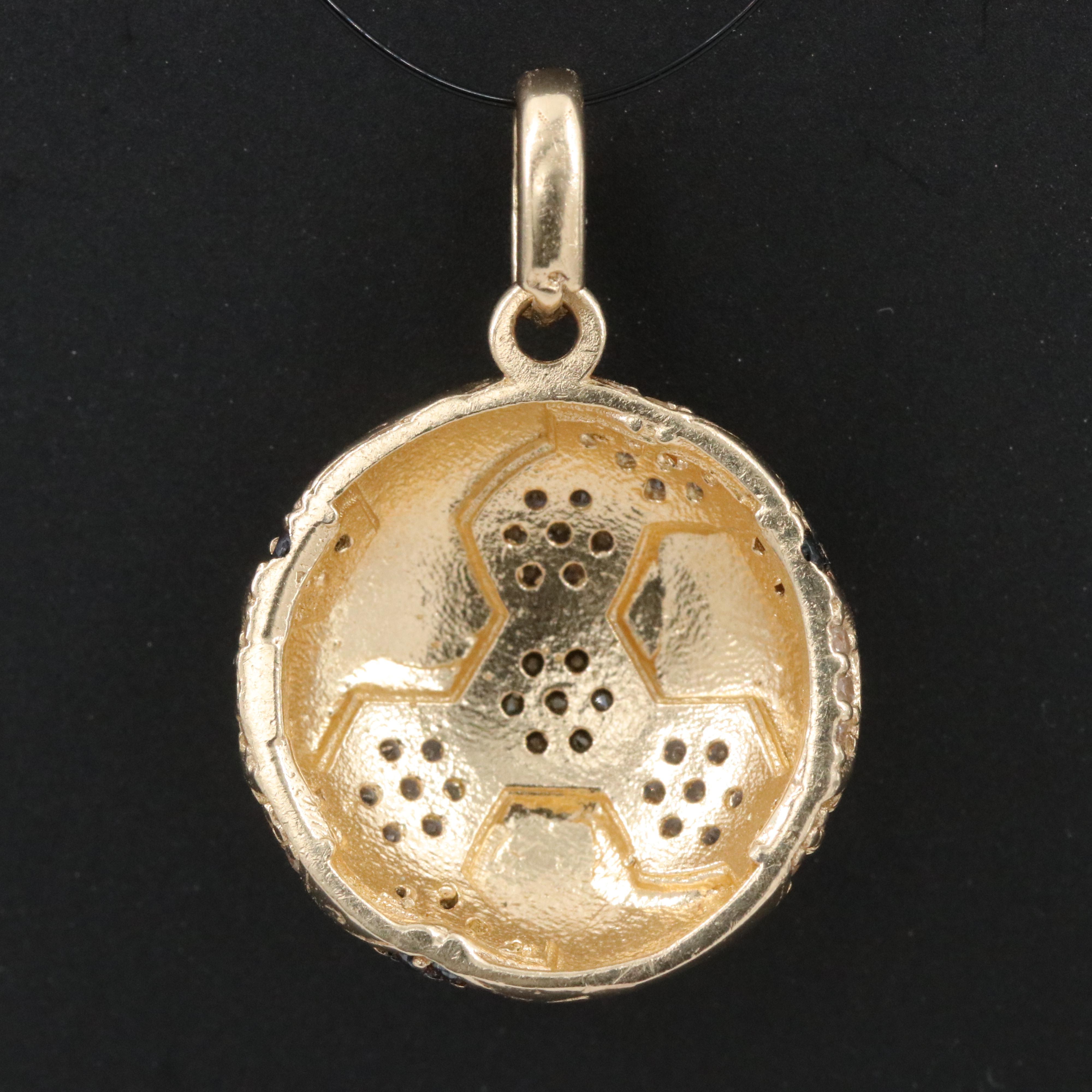 14K CZ Soccer Ball Pendant