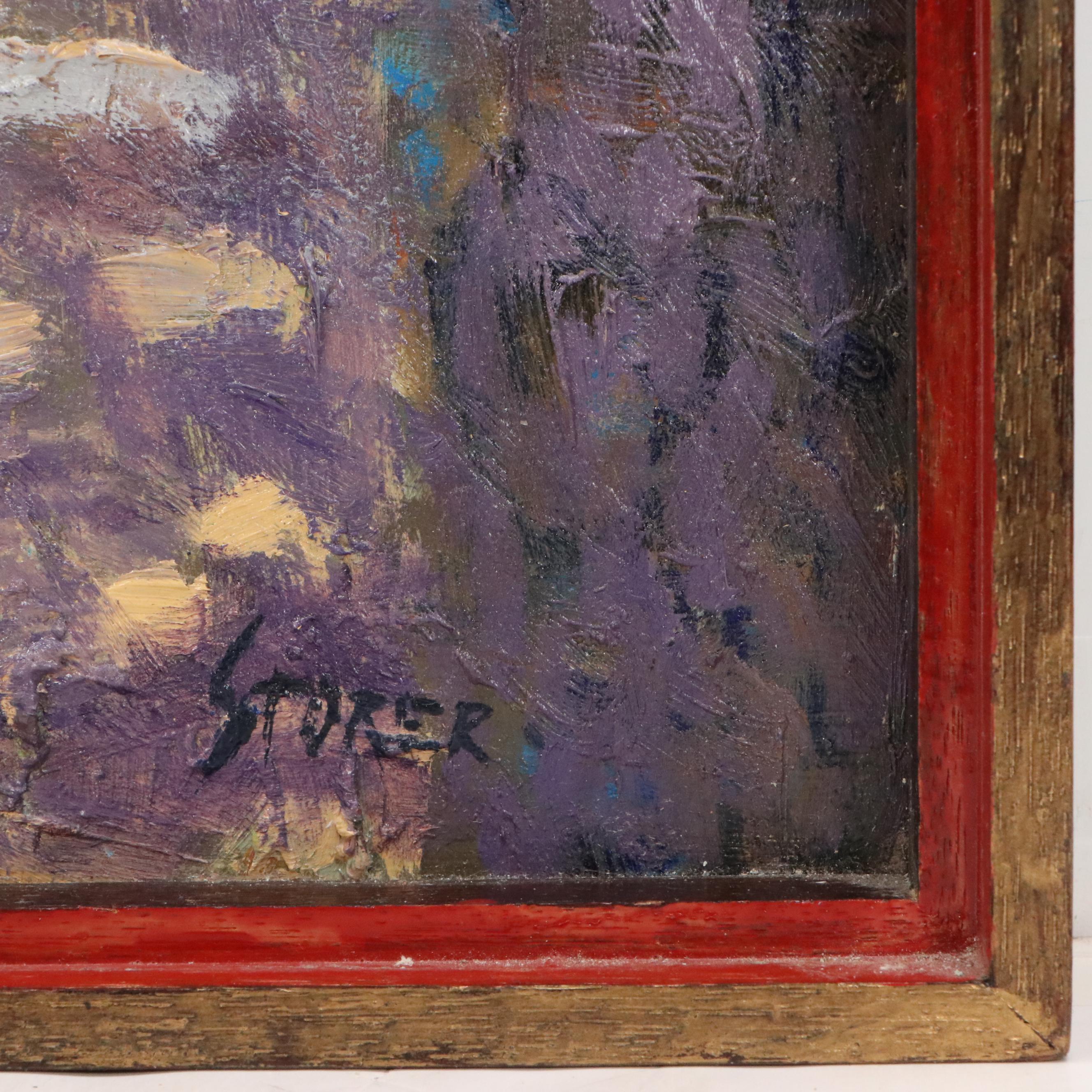 Greg Storer Impressionistic Oil Painting "Spirit Wall," 1992