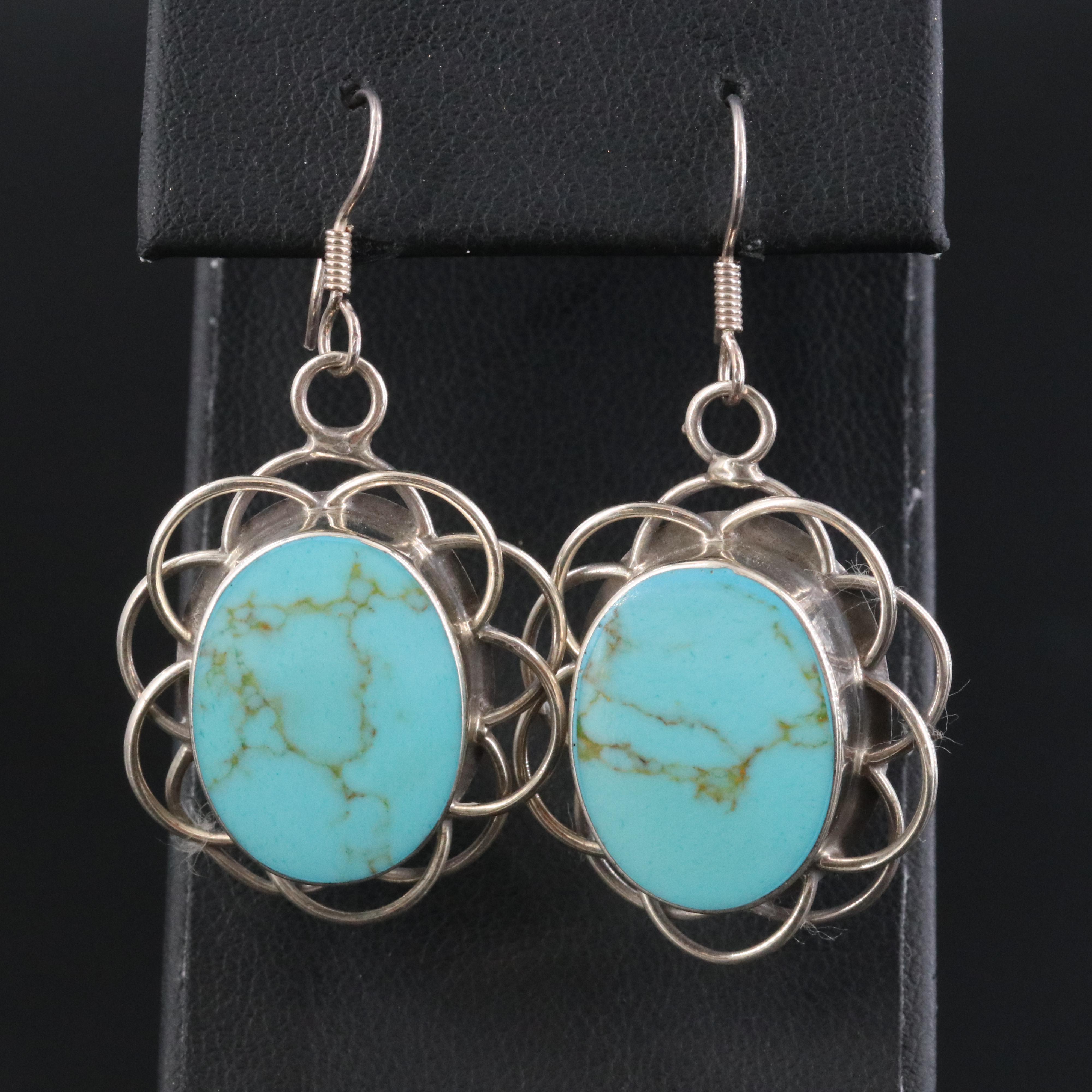Southwestern Sterling Faux Turquoise Earrings