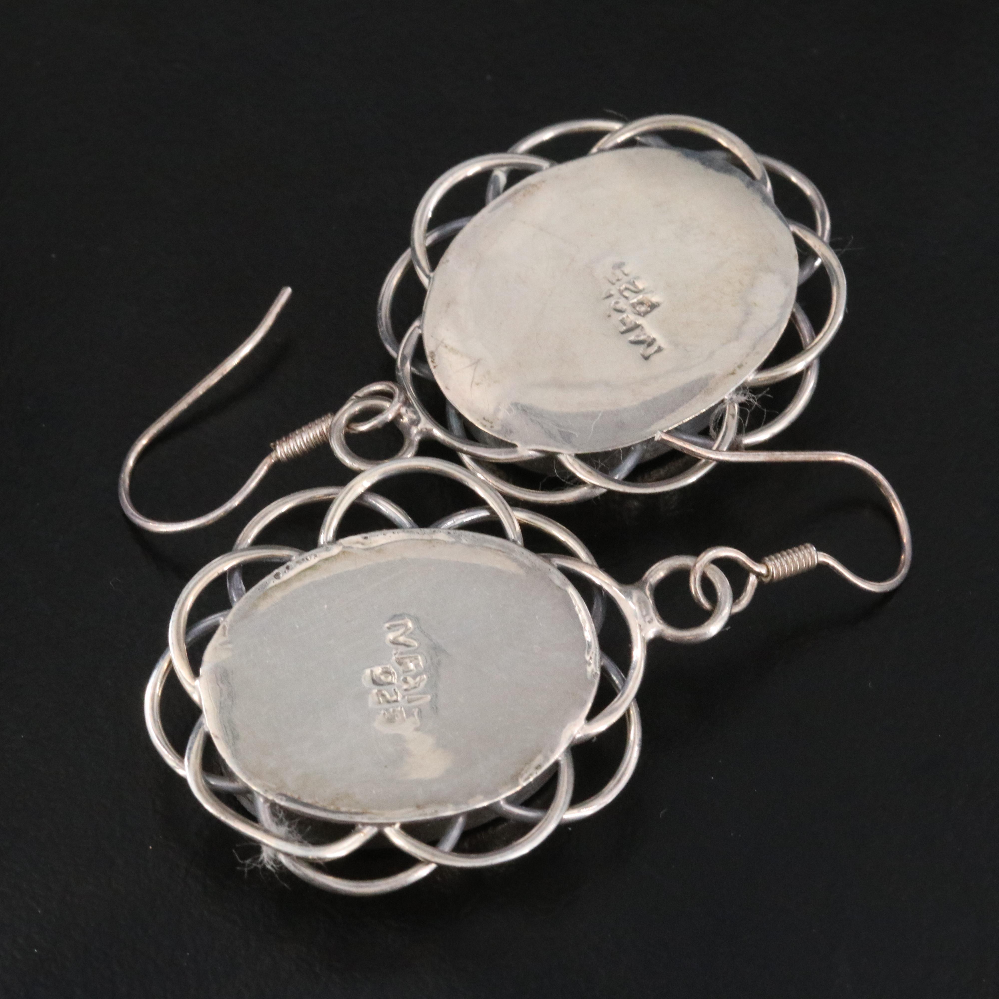 Southwestern Sterling Faux Turquoise Earrings