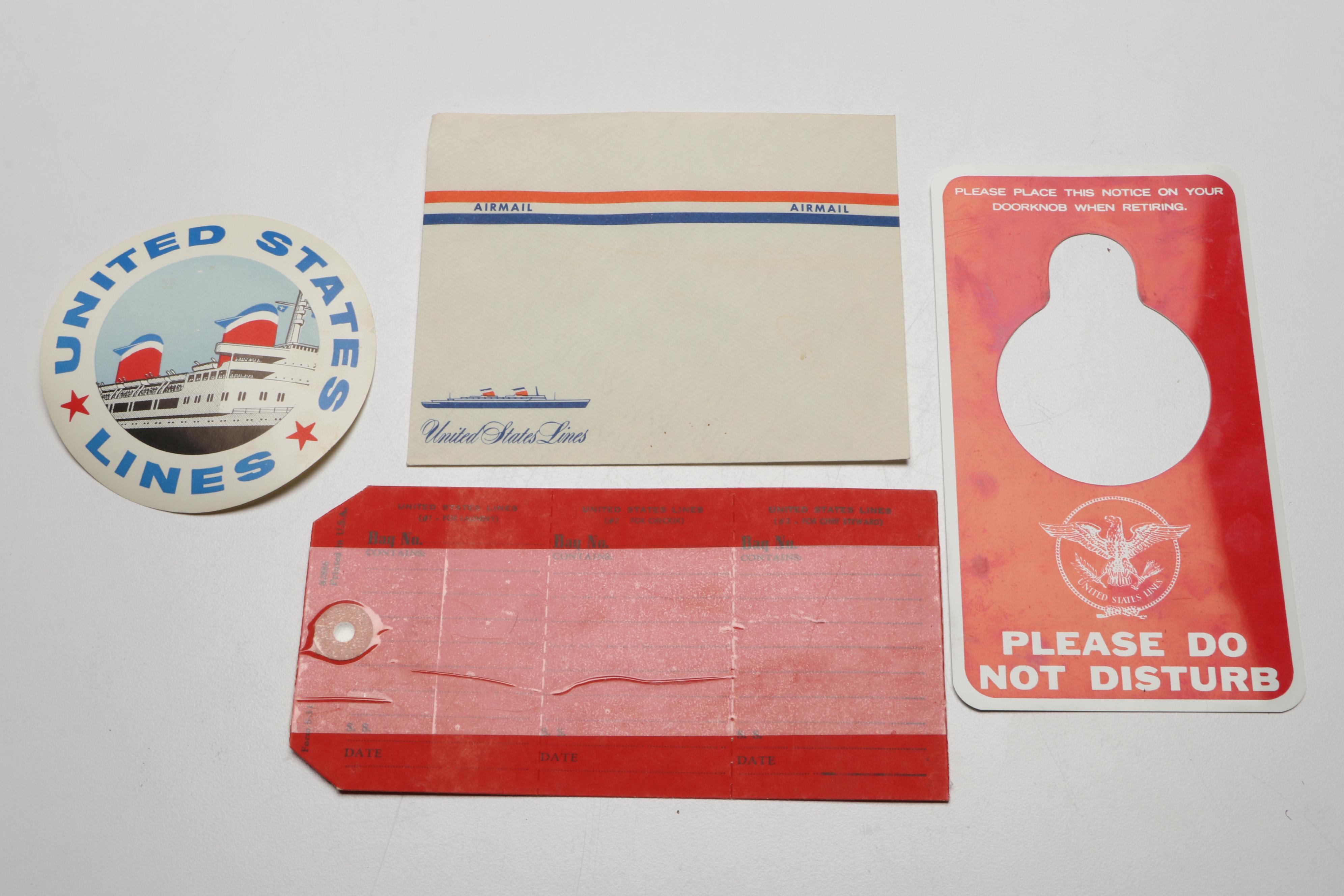 S.S. United States Tin Lithograph Toy, Postcards, Tin and More, Mid-20th Century