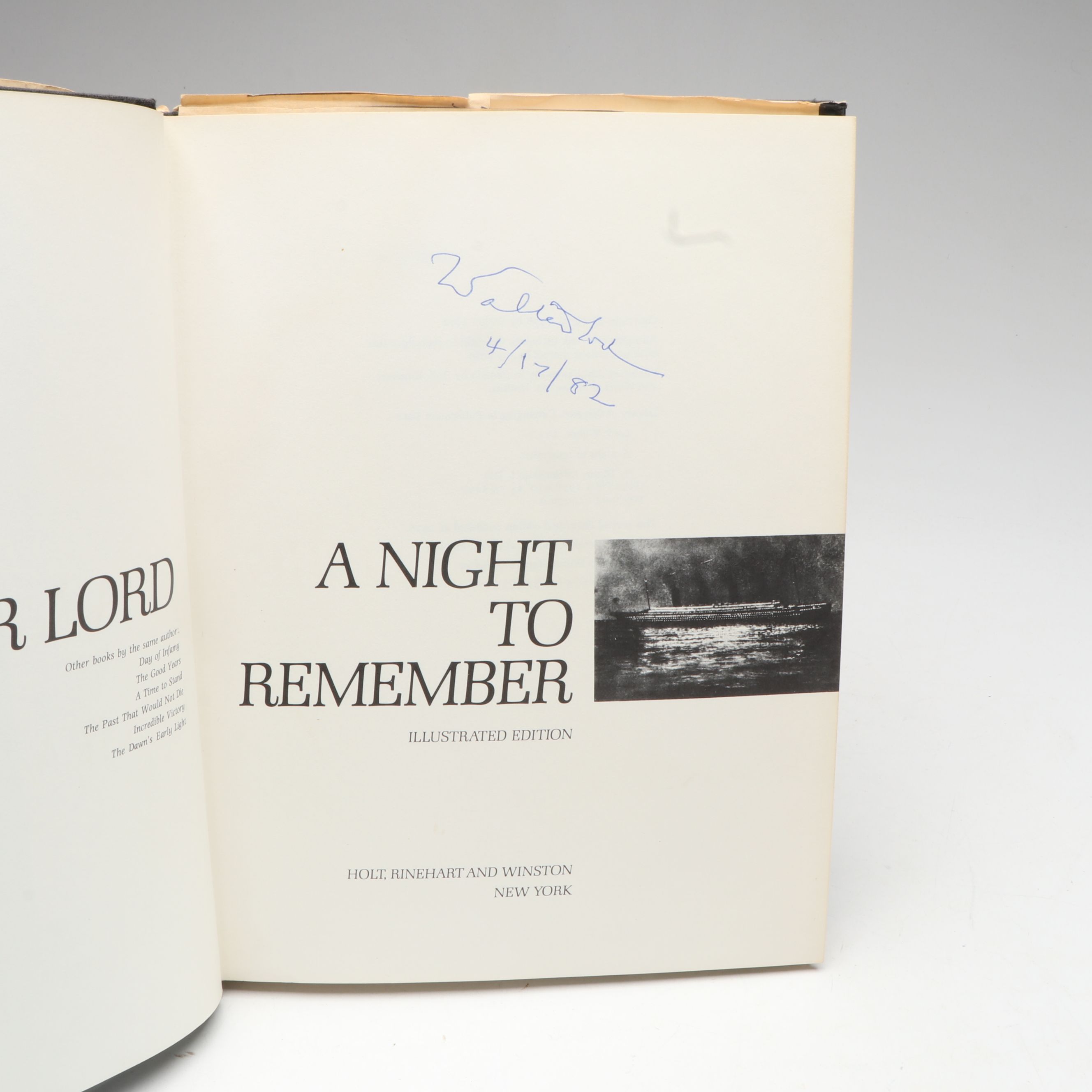 Signed Illustrated Edition "A Night to Remember" by Walter Lord and More Books