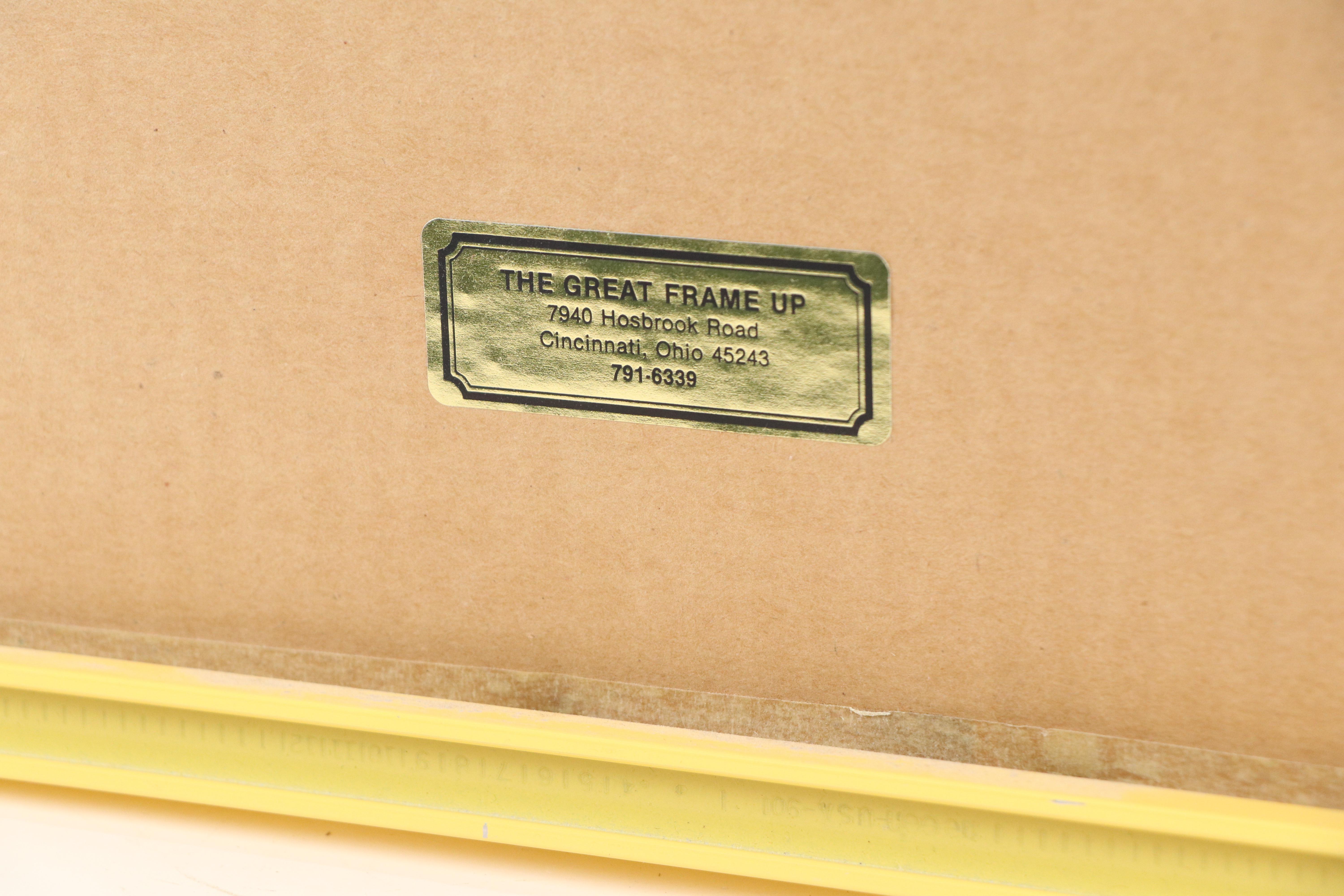 A. Minguet Offset Lithograph "Fleurs au Rideau Bleu Dans...," Late 20th C.