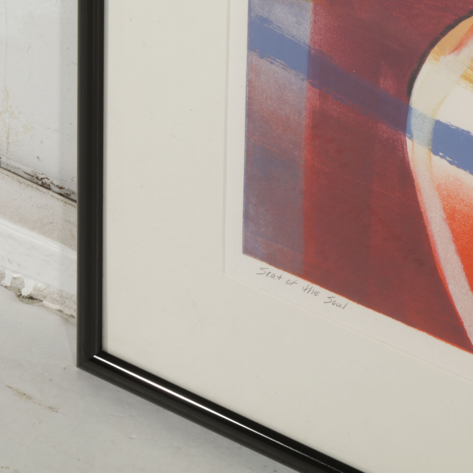 Janet O'Neal Abstract Expressionist Monoprint Portrait "Seat of the Soul"