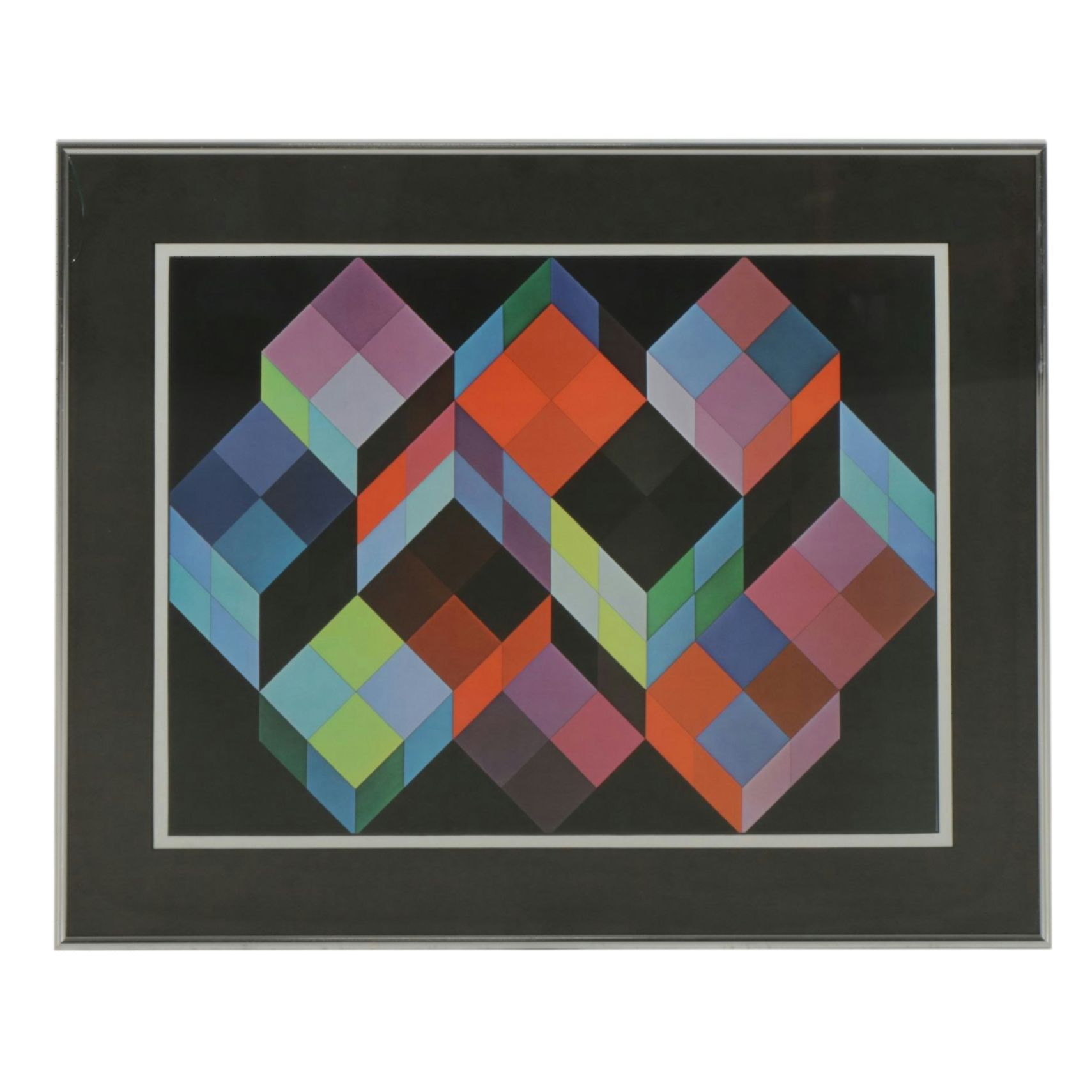 Offset Lithograph After Victor Vasarely "Tridim-KK", Late 20th Century