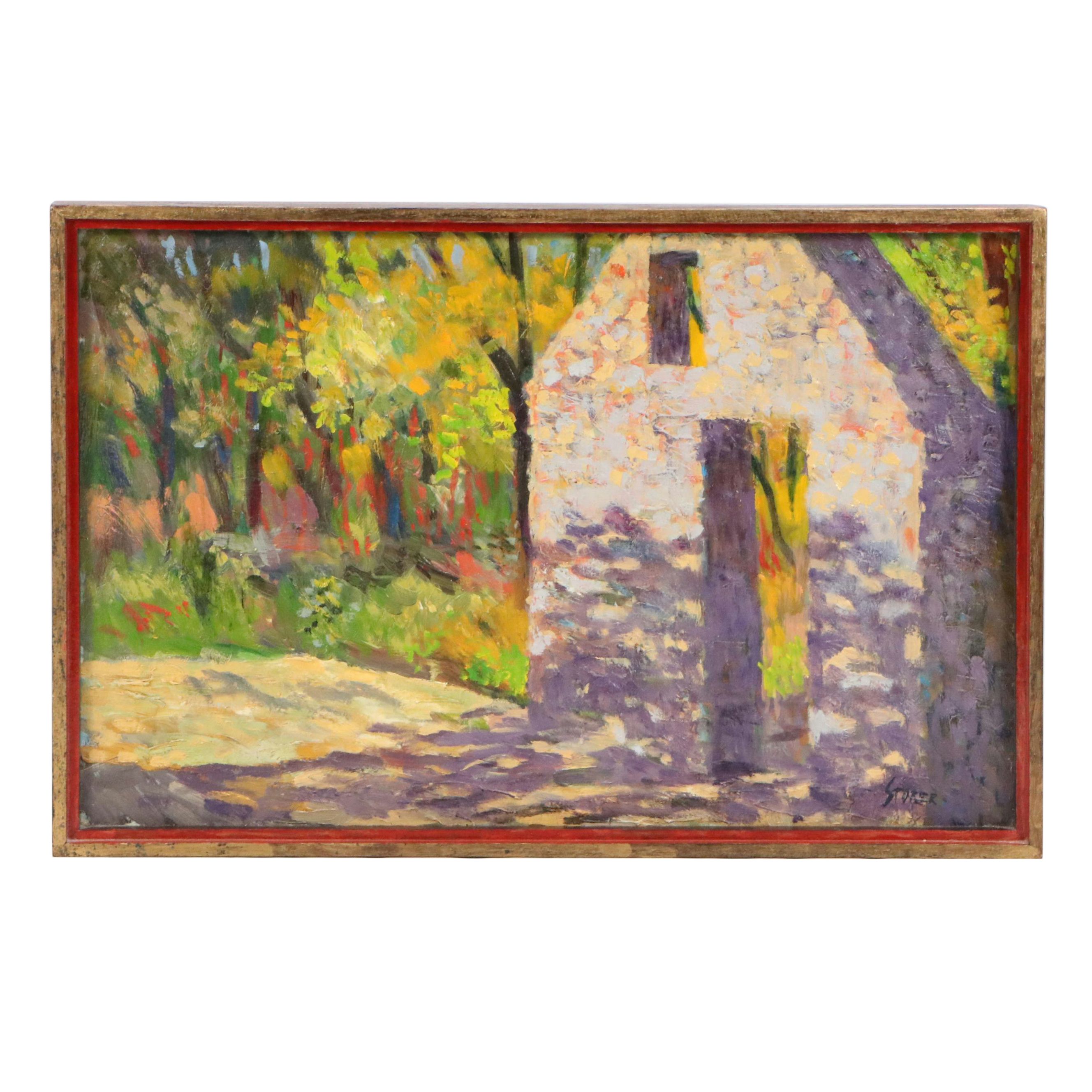 Greg Storer Impressionistic Oil Painting "Spirit Wall," 1992