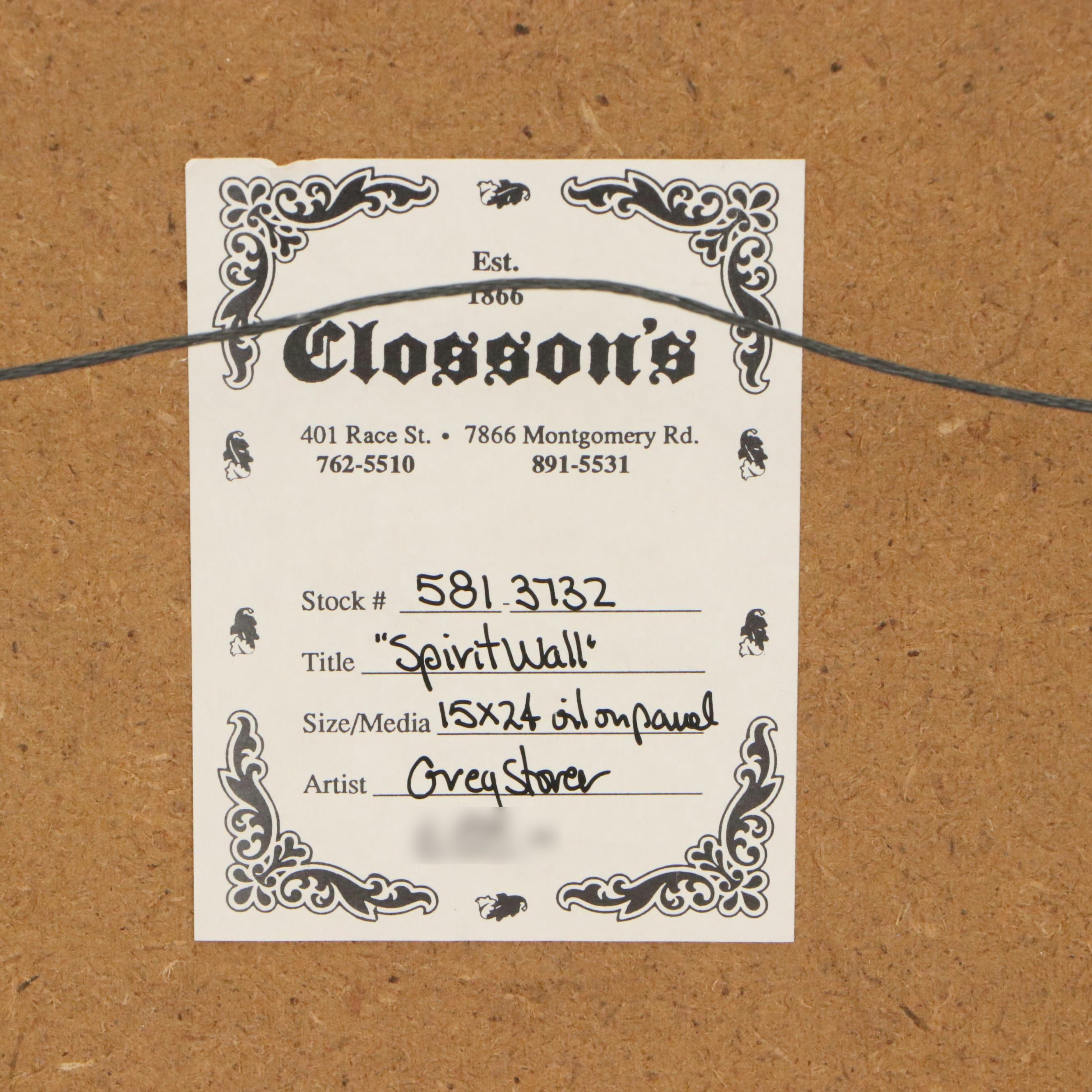 Greg Storer Impressionistic Oil Painting "Spirit Wall," 1992