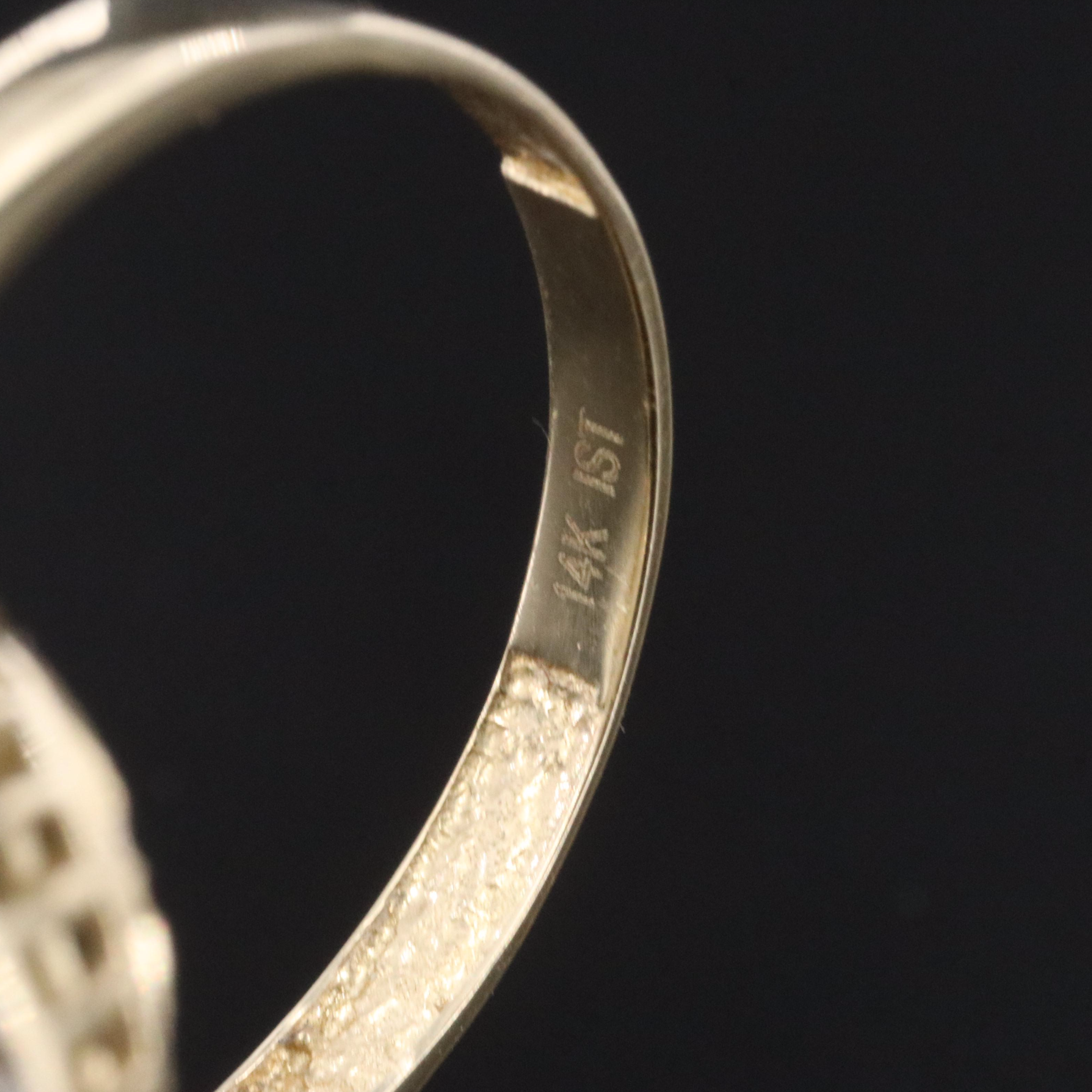 14K Moonstone and CZ Ring