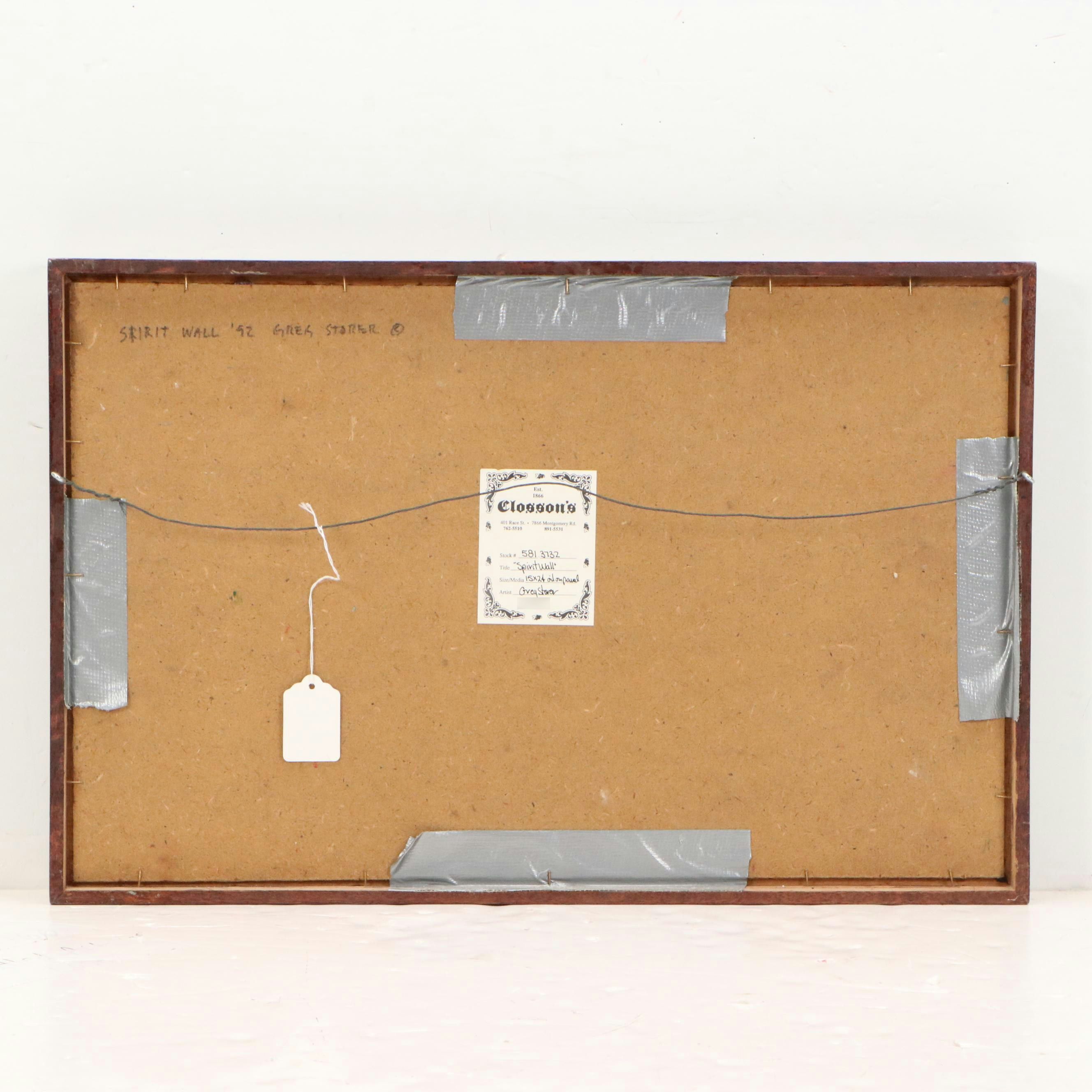 Greg Storer Impressionistic Oil Painting "Spirit Wall," 1992