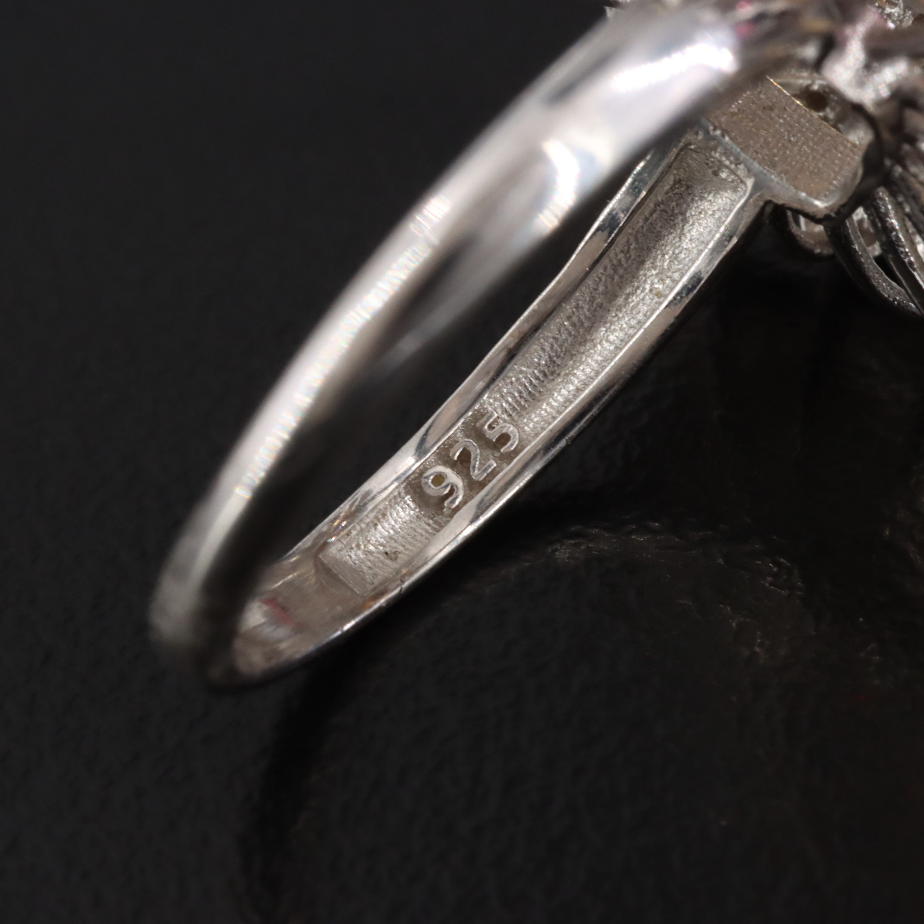 Sterling Citrine, Tourmaline and Diamond Ring