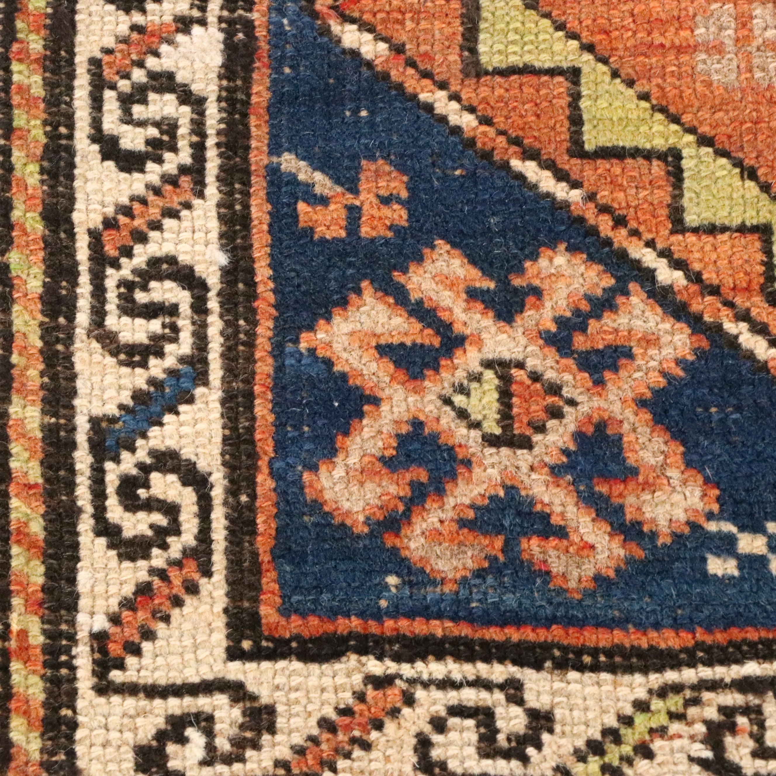 3'9 x 7'2 Hand-Knotted Caucasian Kazak Area Rug