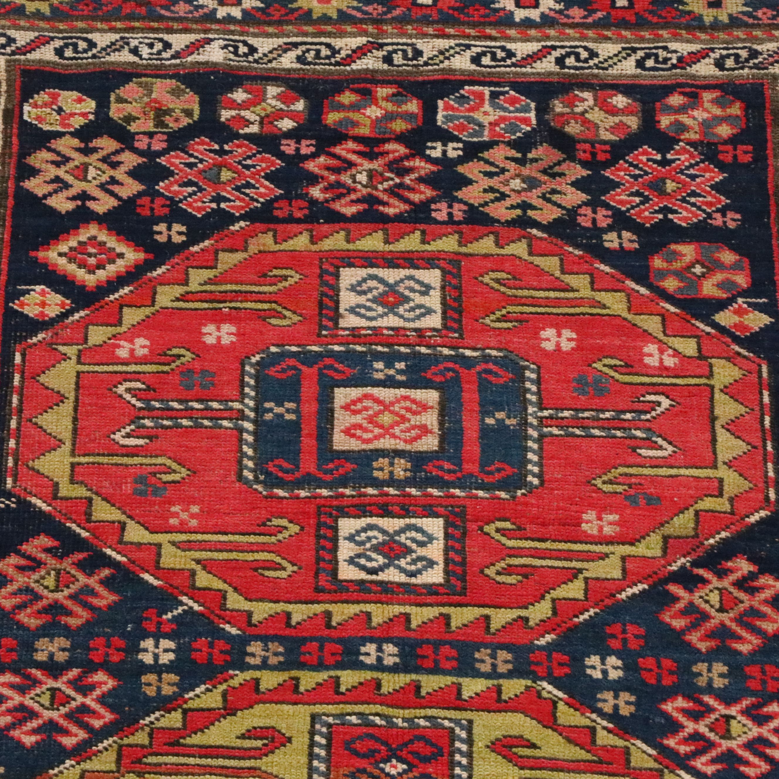 3'9 x 7'2 Hand-Knotted Caucasian Kazak Area Rug