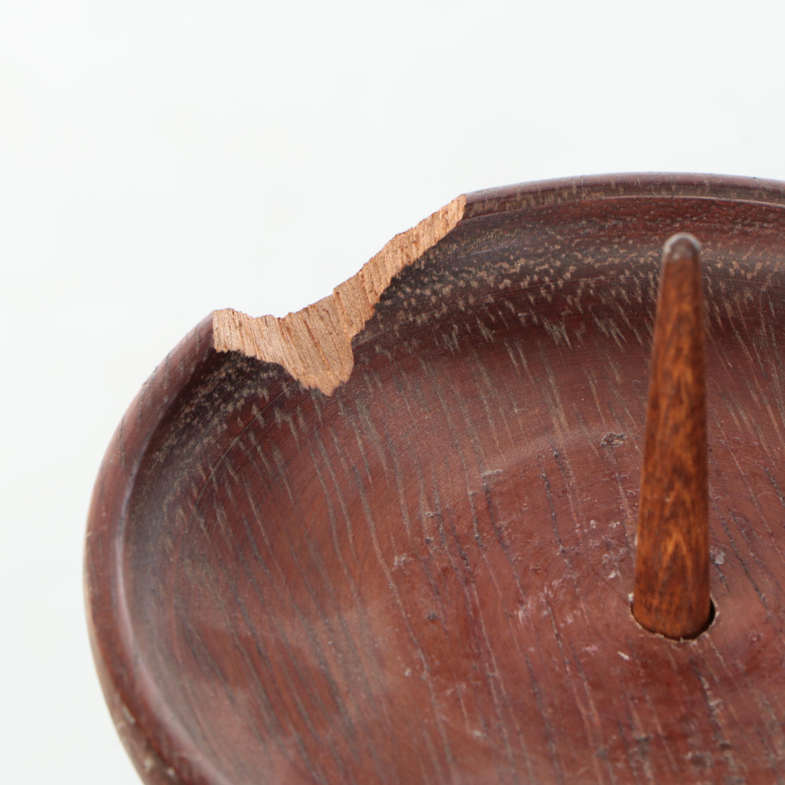 Segmented Wood Pillar Candle Holder and Turned Wood Candle Pricket