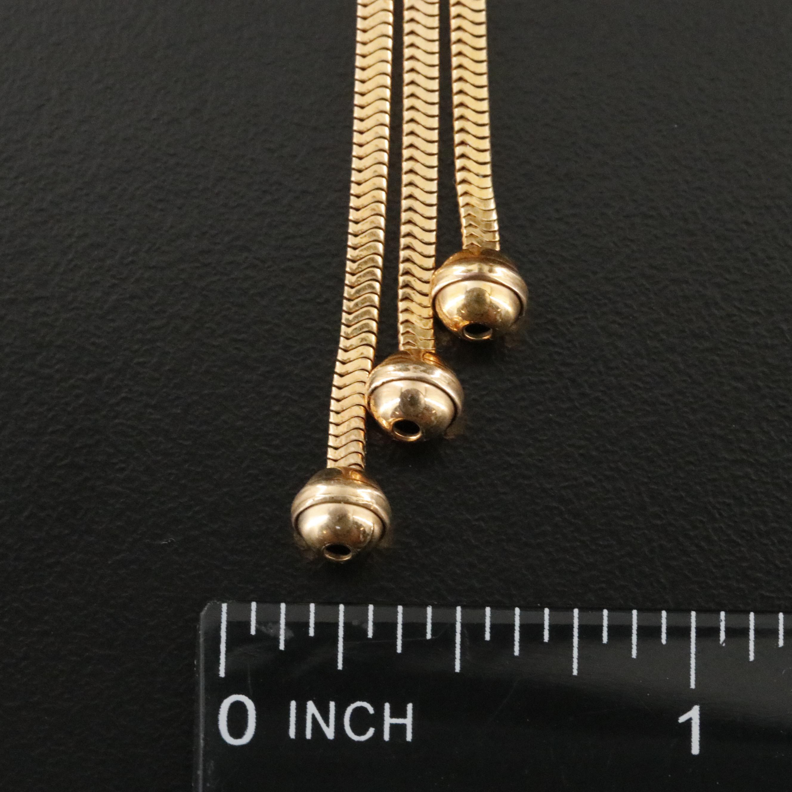 Vintage 10K Floral Tassel Brooch