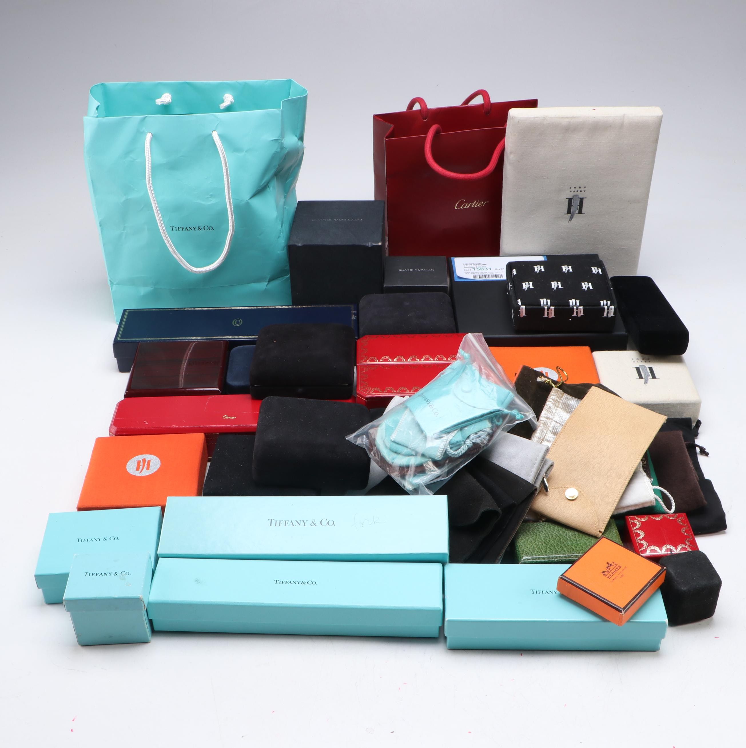Tiffany & Co., Cartier, David Yurman and Other Jewelry Boxes, Boxes & Dust Bags