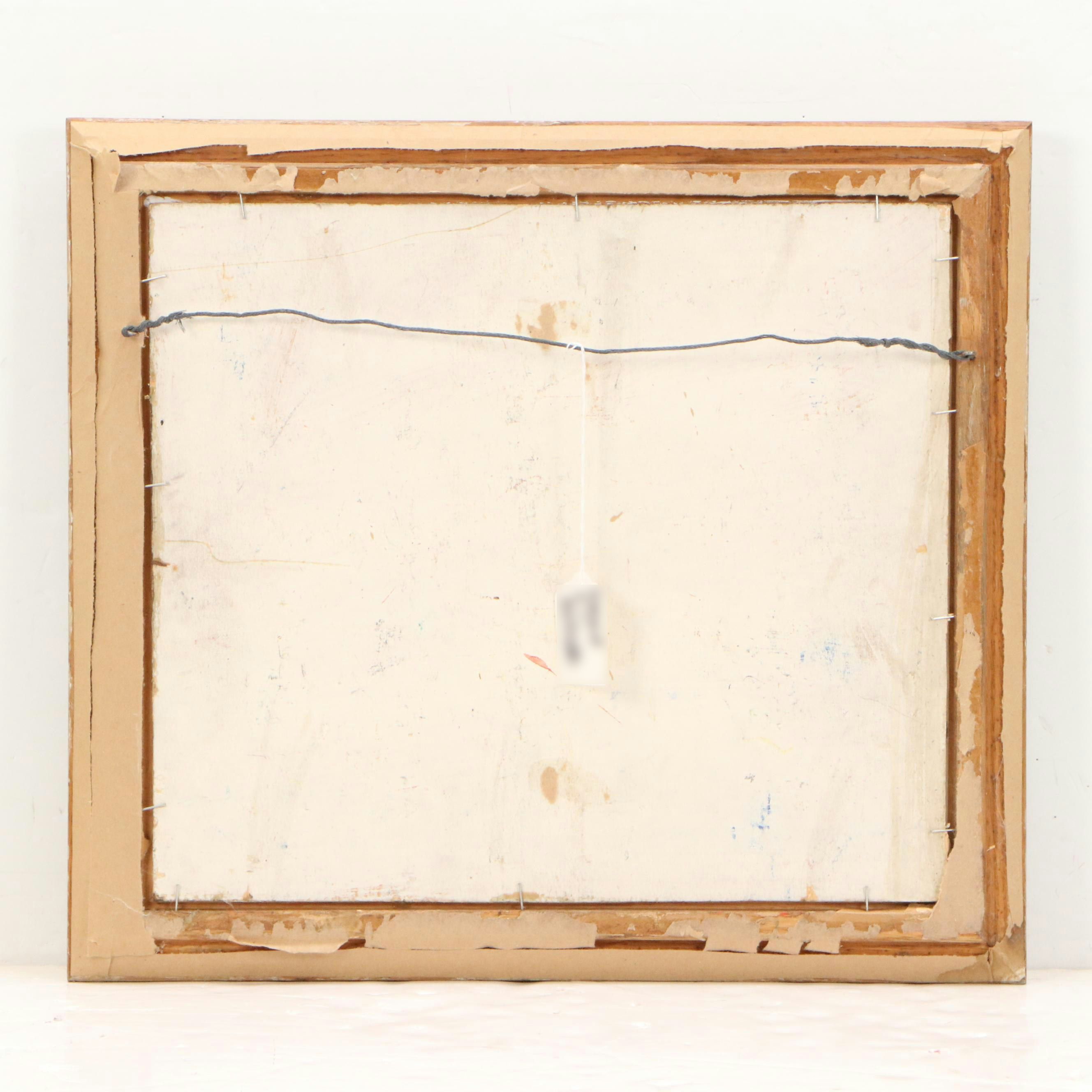 Francis F. Brown Gouache Painting of Winter River Landscape, 20th Century