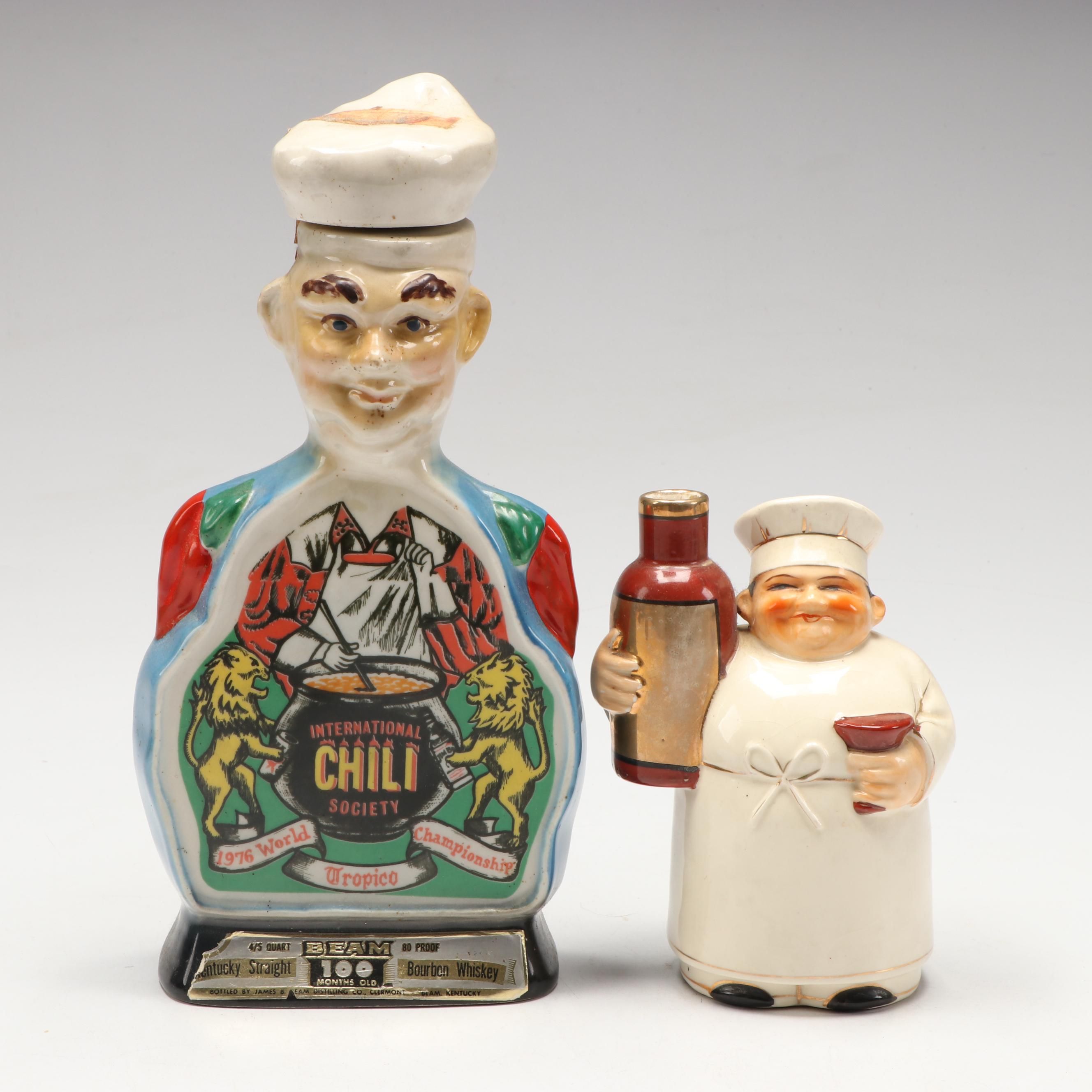 Jim Beam Chili Championship Bourbon Decanter with Japanese Chef Figure