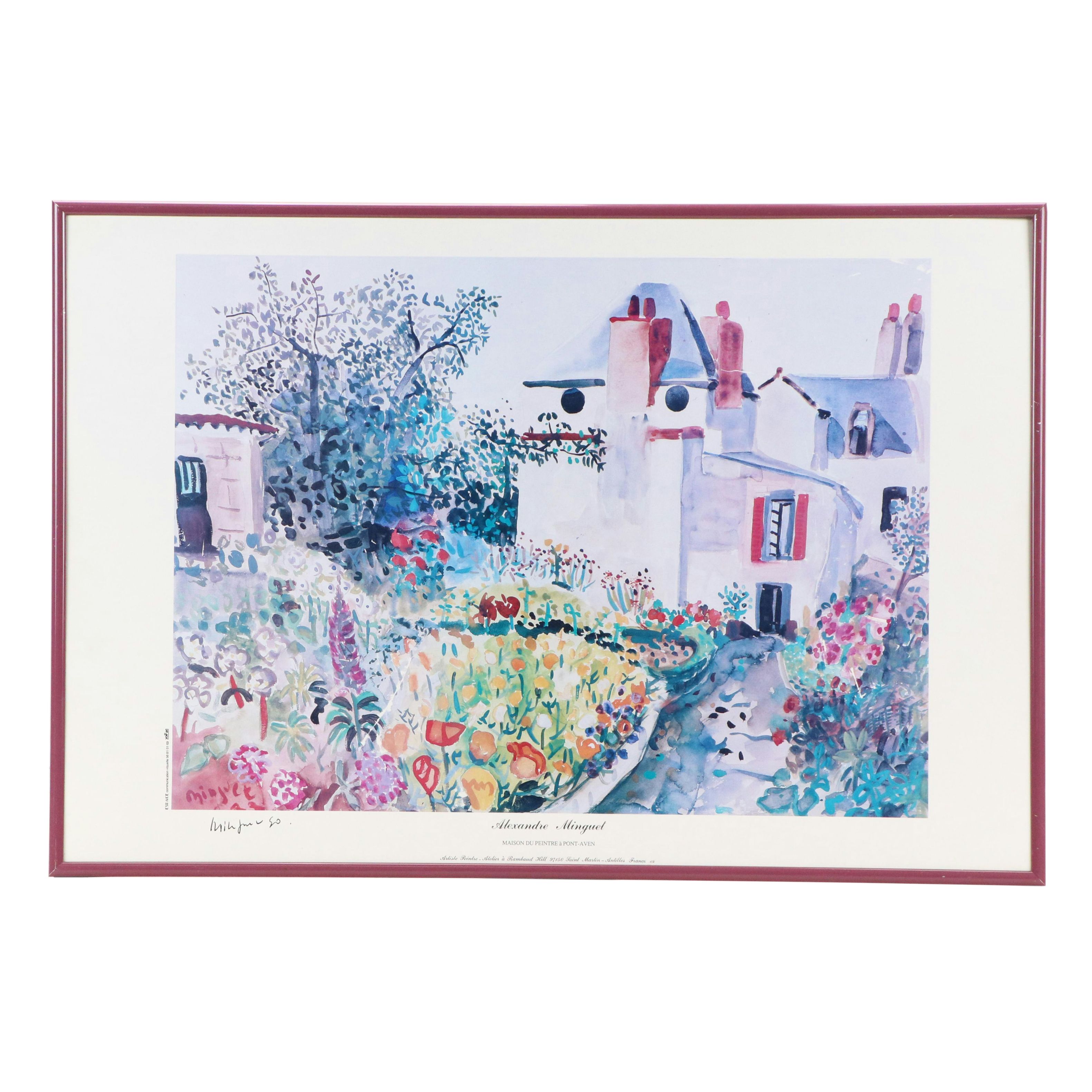 Alexandre Minguet Offset Lithograph "Maison du Peintre à Pont-Aven," 1990