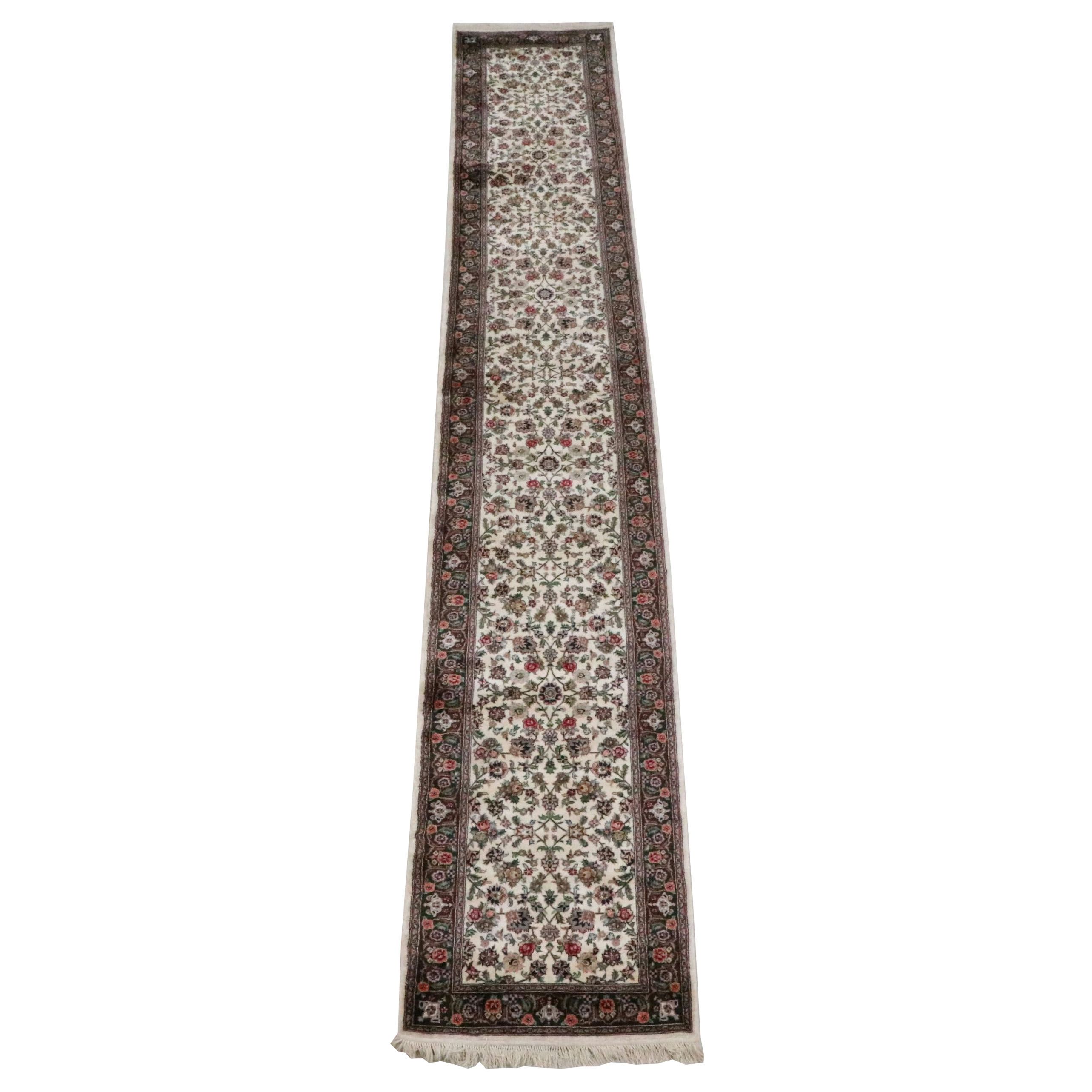 2'6 x 16'6 Hand-Knotted Persian Tabriz Silk Carpet Runner